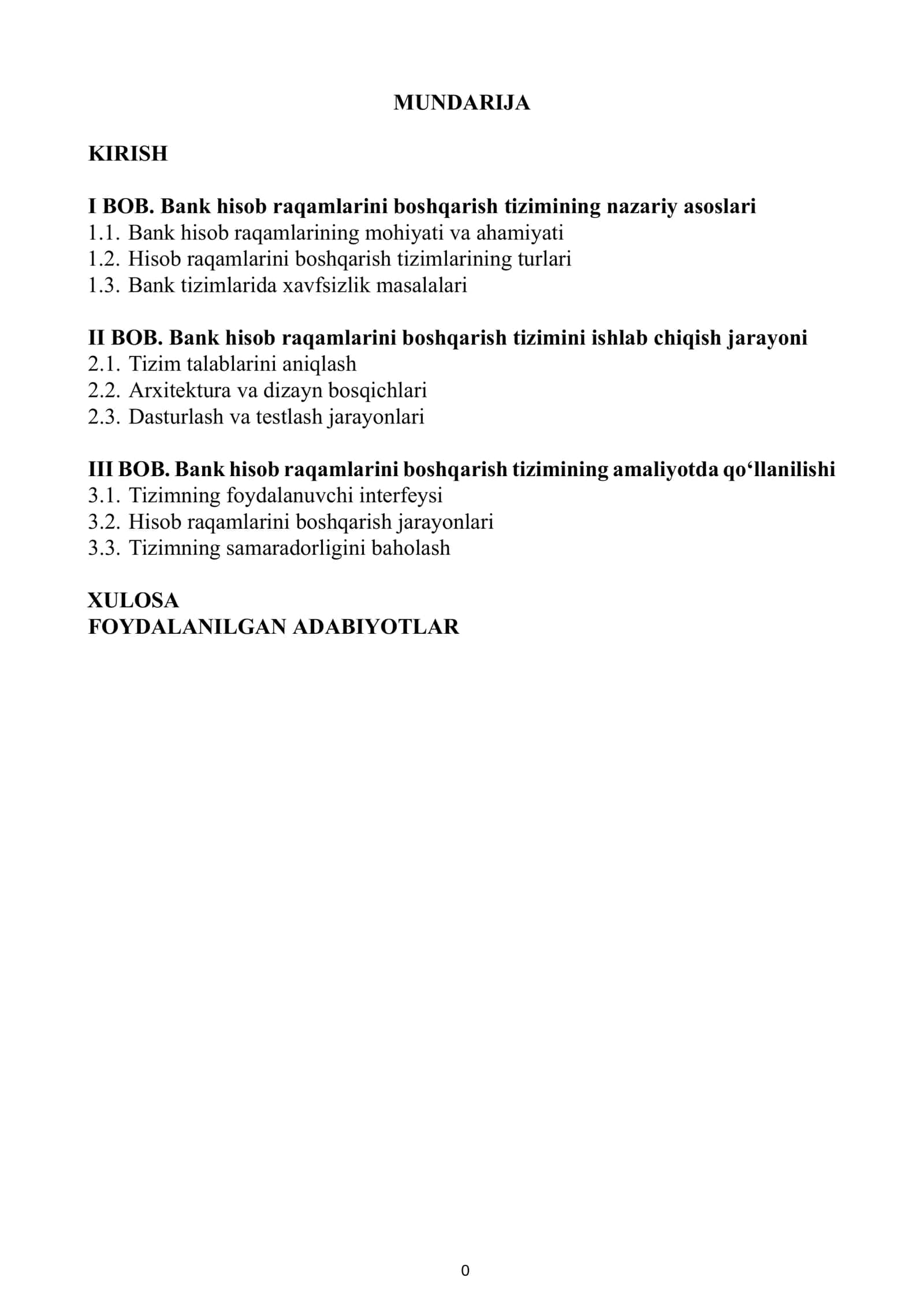 BANK HISOB RAQAMLARINI BOSHQARISH TIZIMI 1