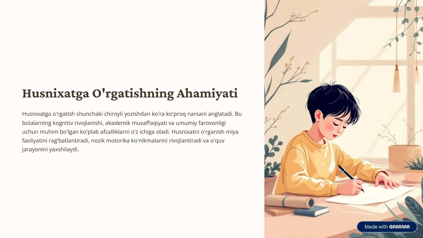 Husnixatga O'rgatishning Ahamiyati 1