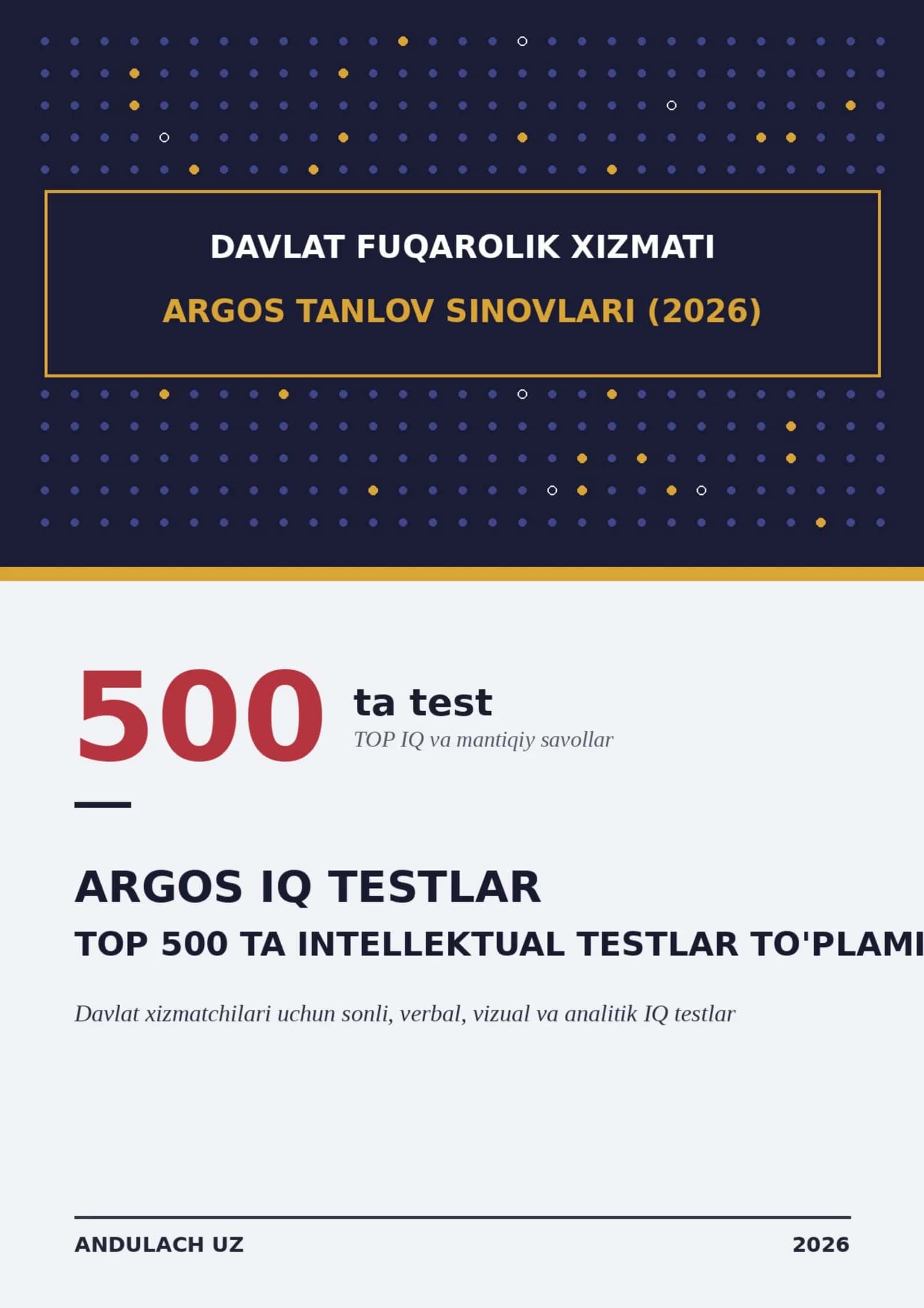 Argos IQ testlar top 500 ta 1