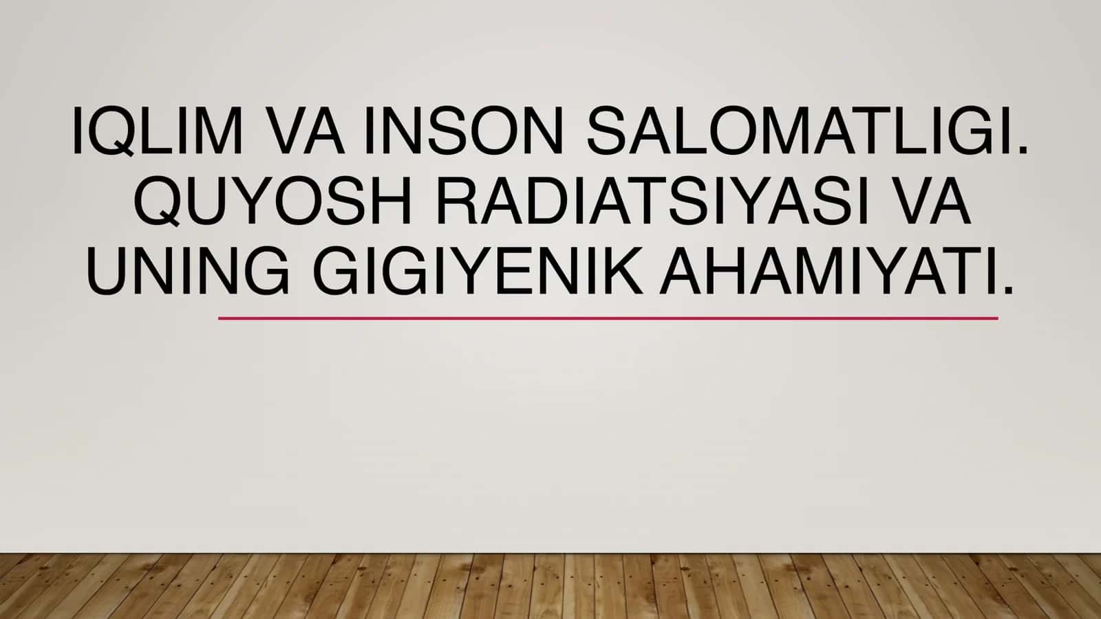 Iqlim va inson salomatligi 1