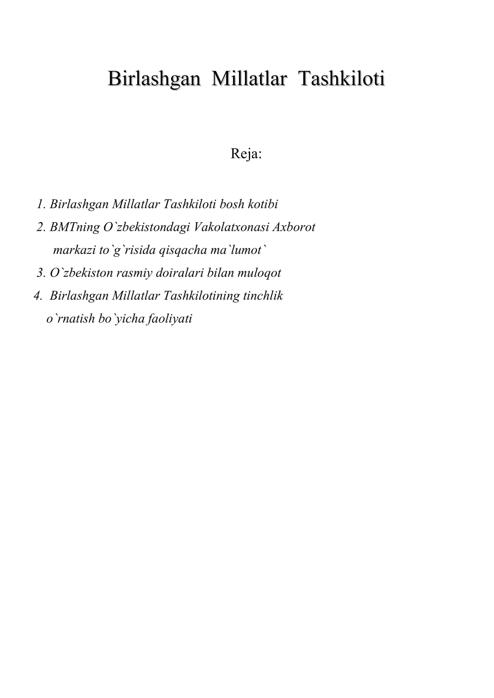 Birlashgan Millatlar Tashkiloti 1