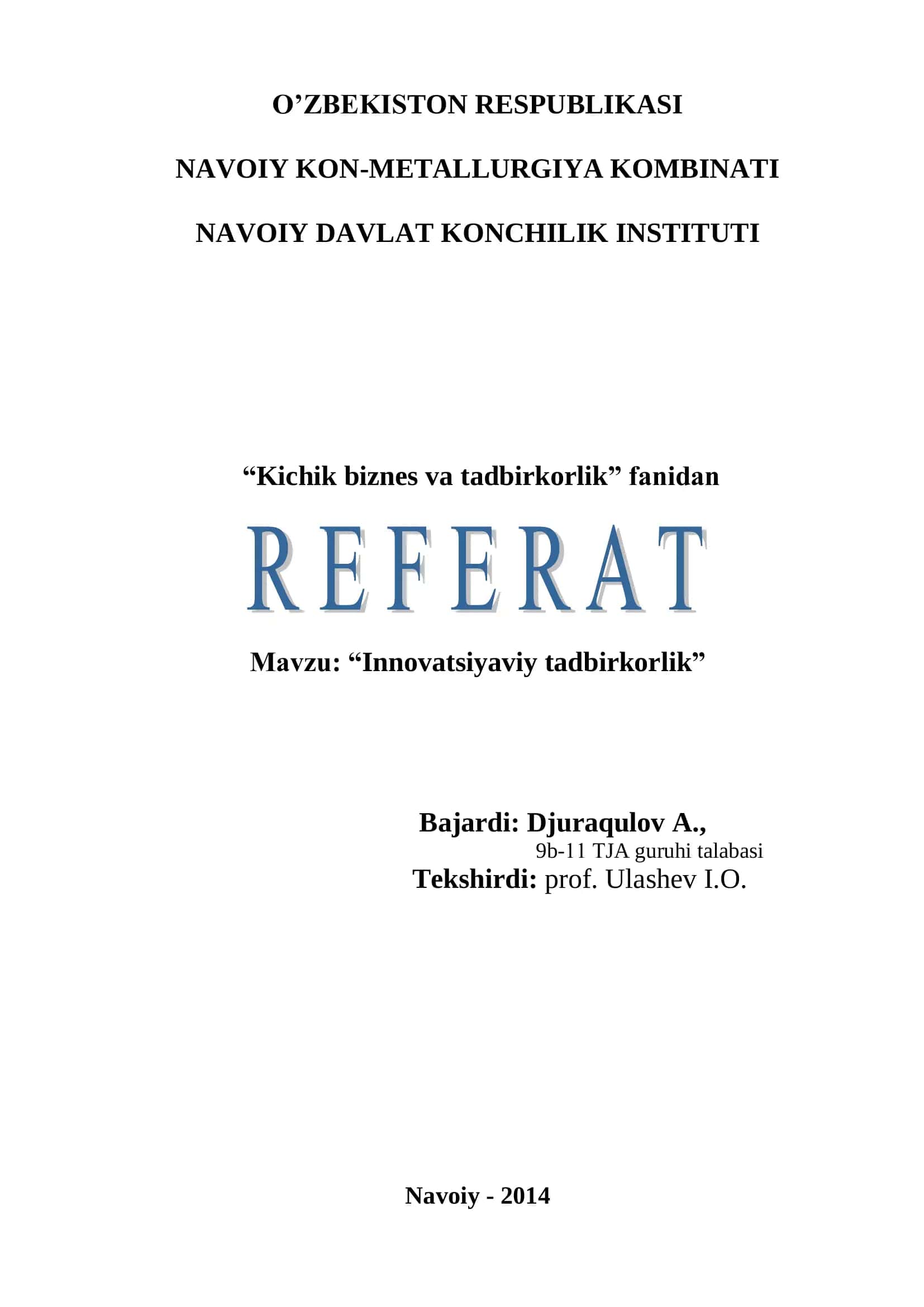 Kichik biznes va tadbirkorlik 1