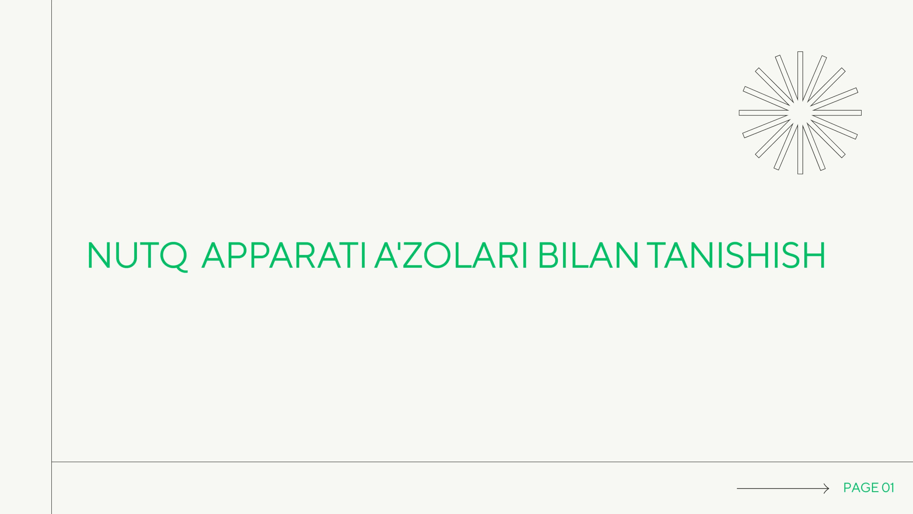 Nutq apparati a'zolari bilan tanishish 1