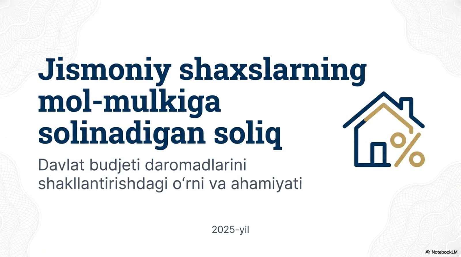 Jismoniy shaxslardan olinadigan mol-mulk solig'i 1