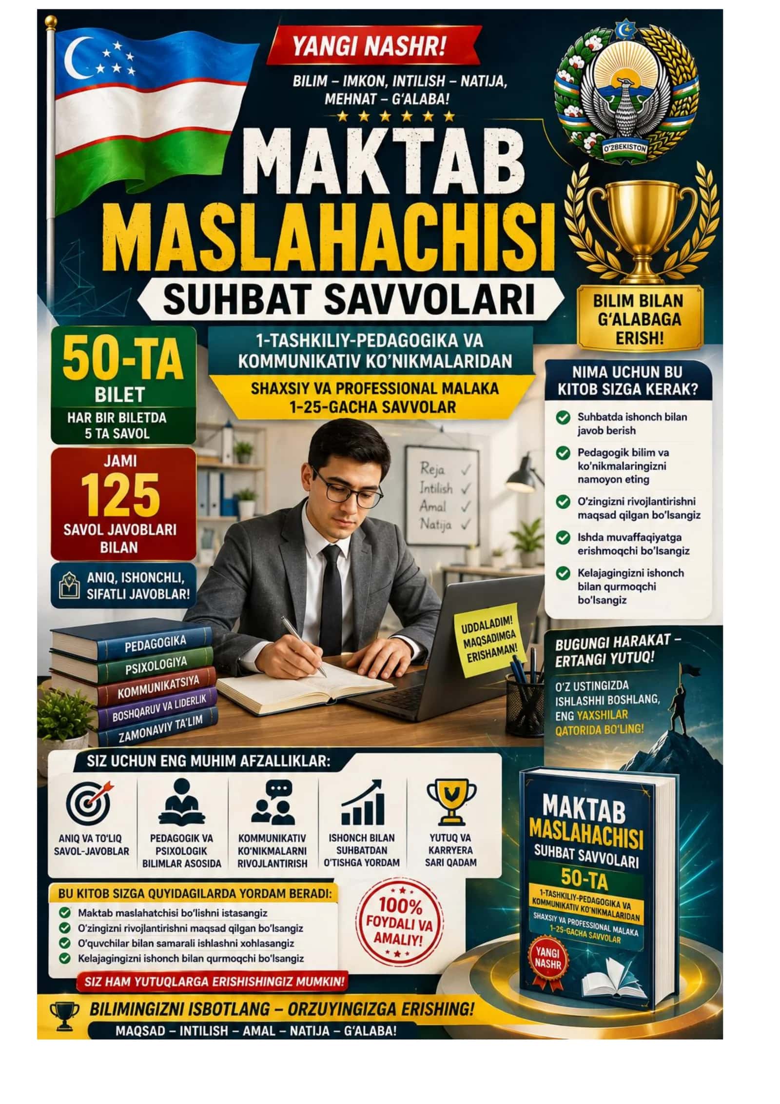 MAKTAB MASLAHATCHISI SUHBAT SAVOLLARI: 50-TA 1