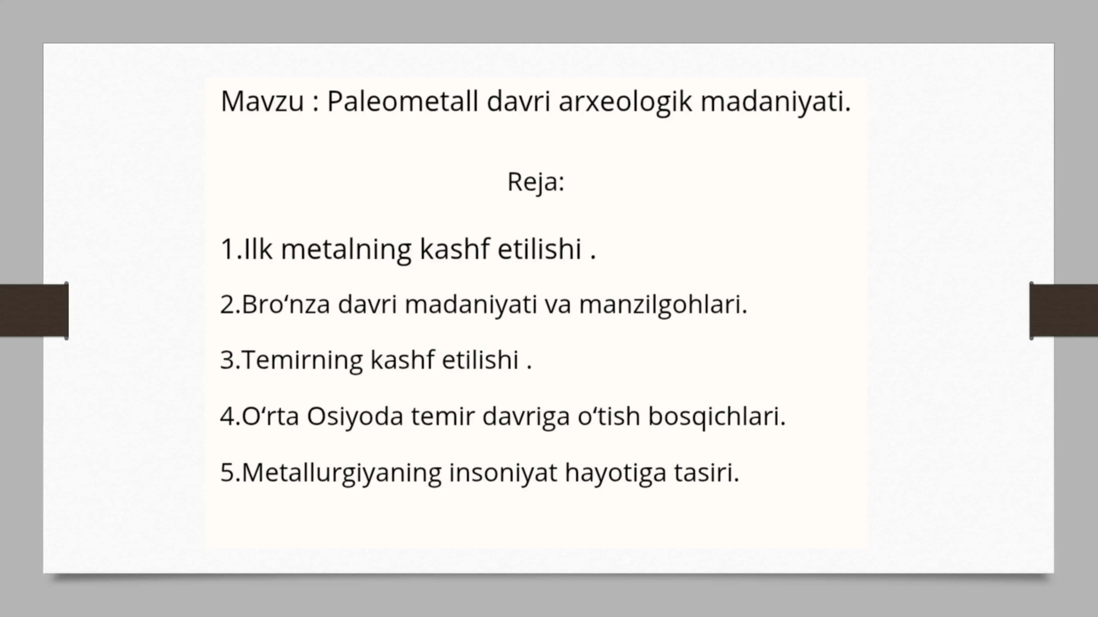 Paleometall davri arxeologiyasi 1