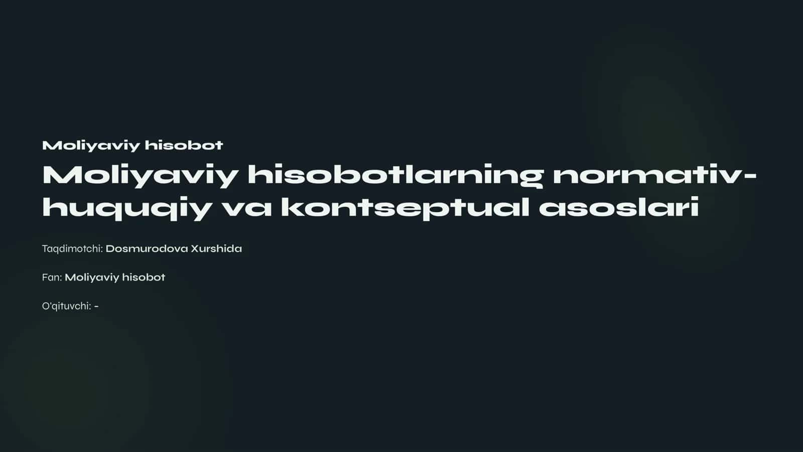 Moliyaviy hisobot 1