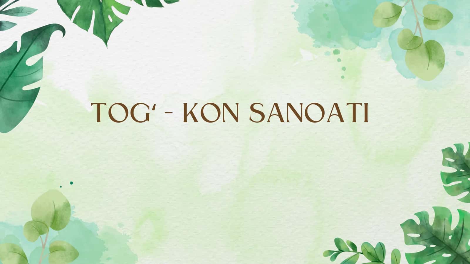 TOGʻ - KON SANOATI 1