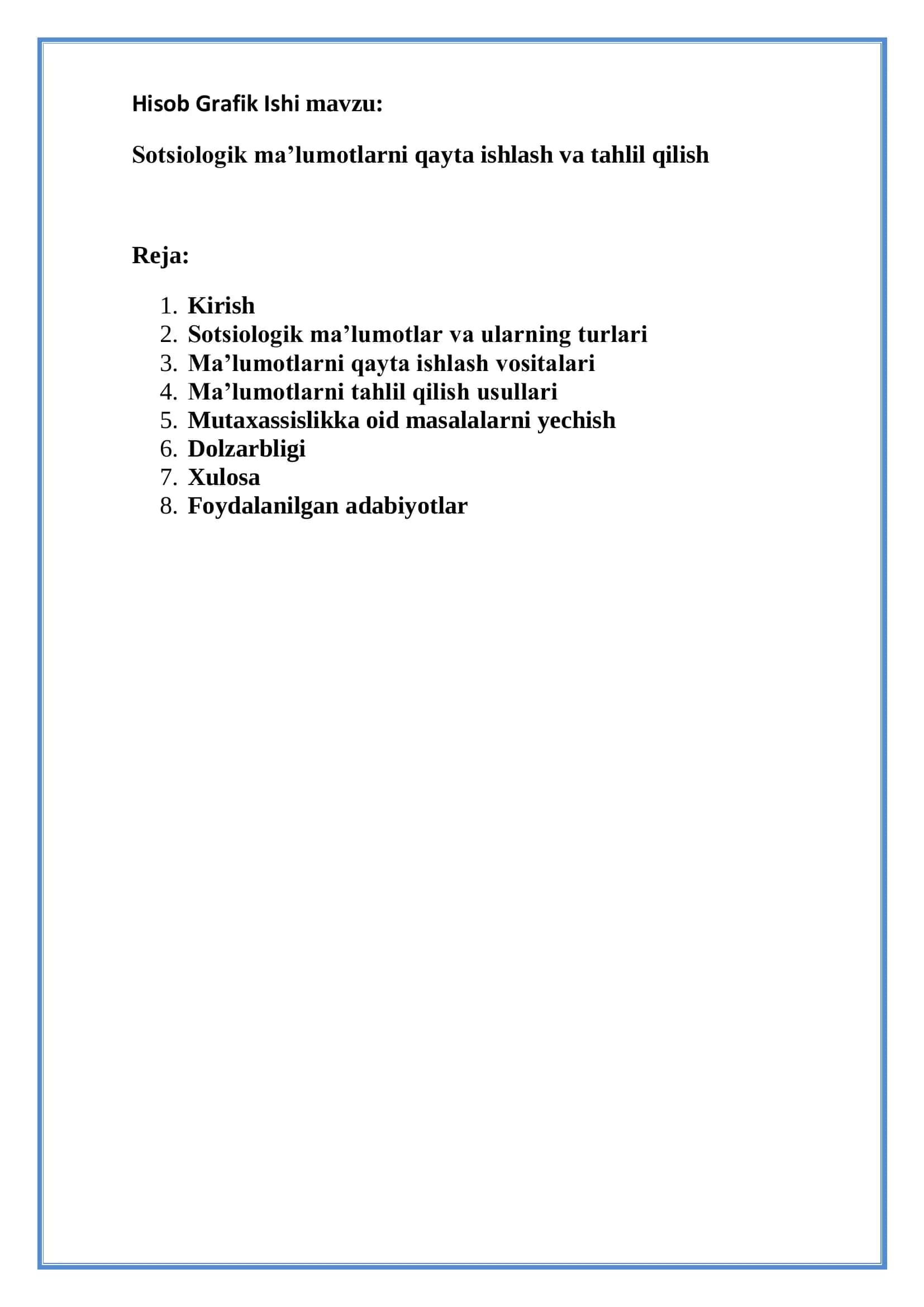 Hisob Grafik Ishi 1