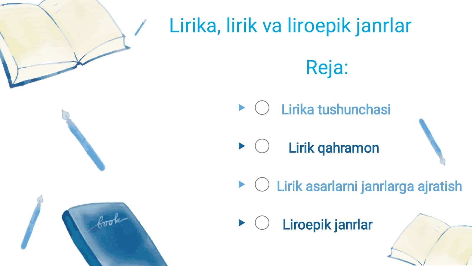 Lirika, lirik va liroepik janrlar 1