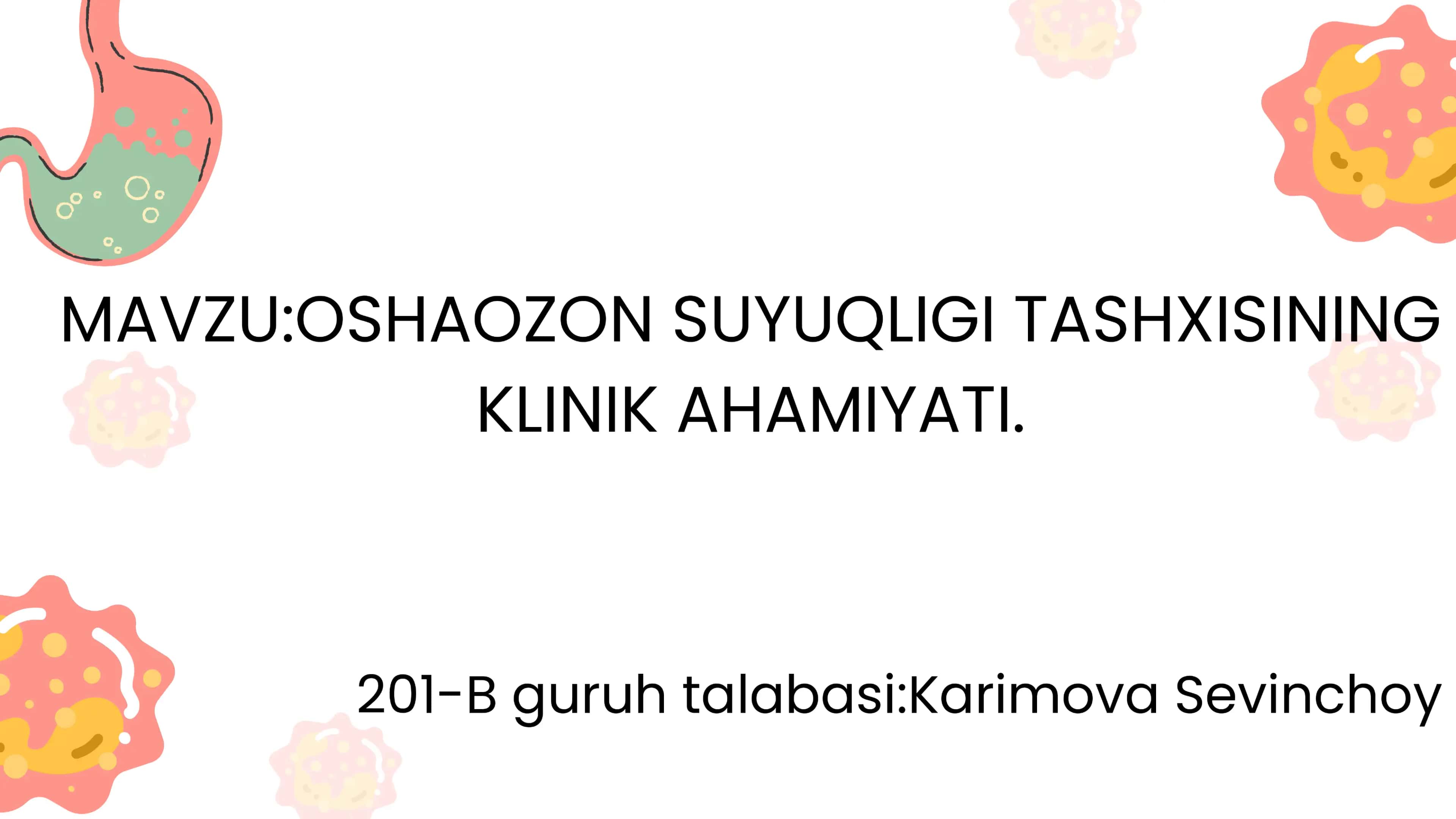 Oshqozon suyuqligi tashxisi 1