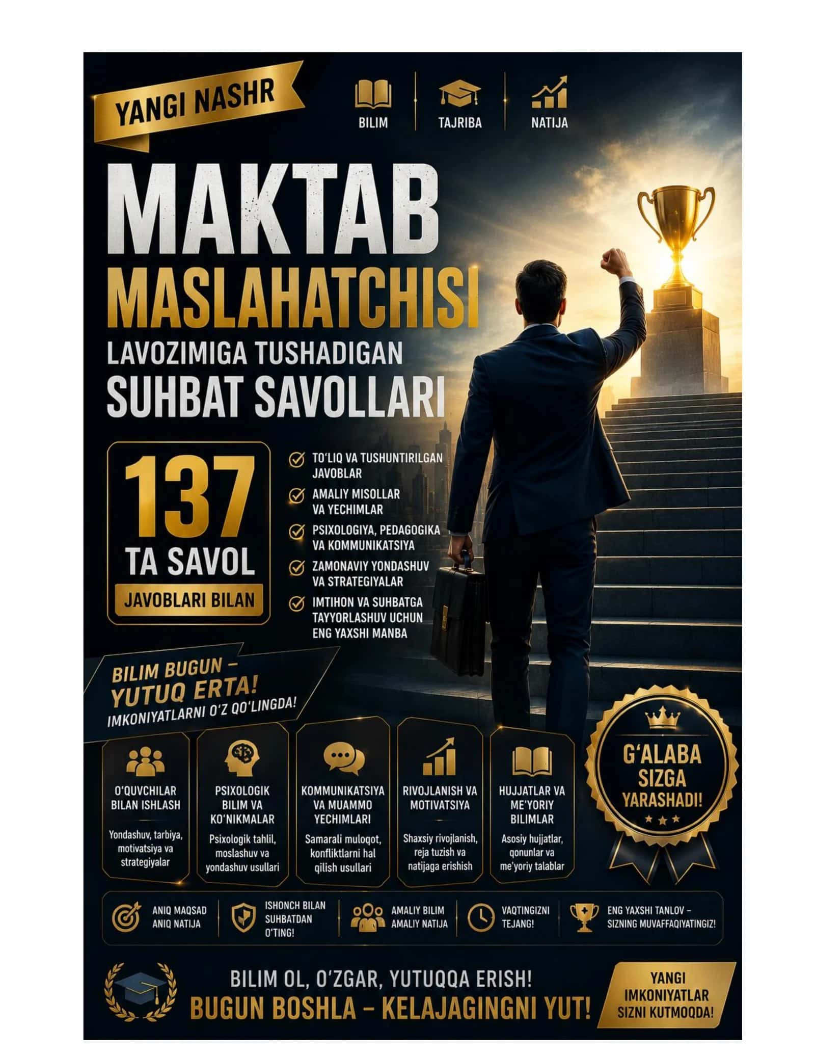 Maktab maslahatchisi 137 ta suhbat savollari javoblari bilan 1