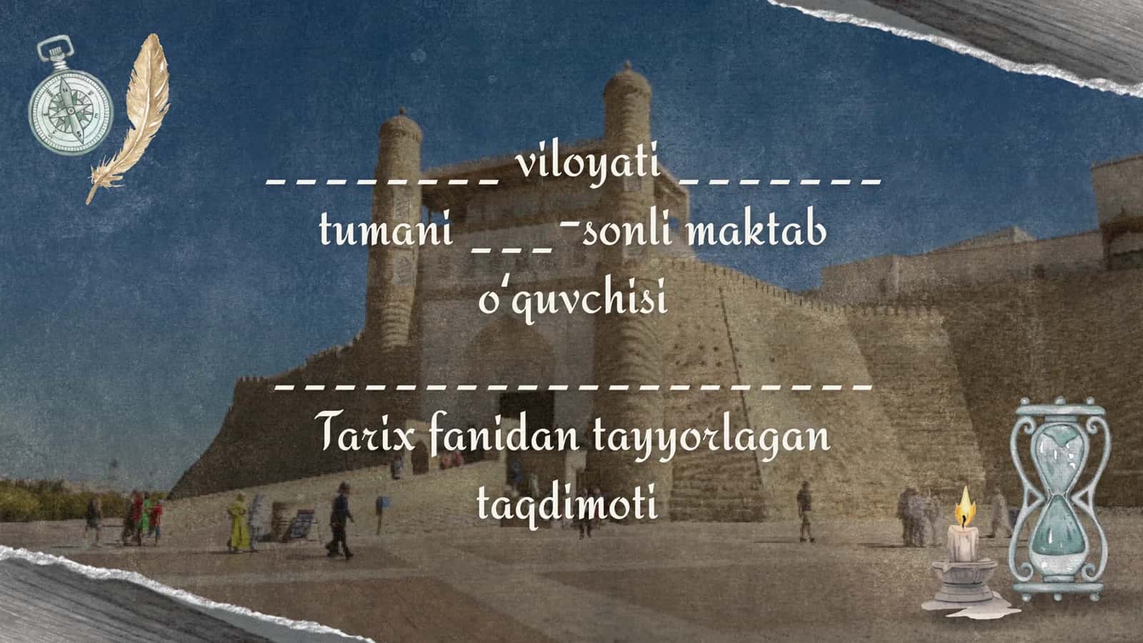 Tarix fanidan tayyorlagan Loyiha ishi maktab uchun 1
