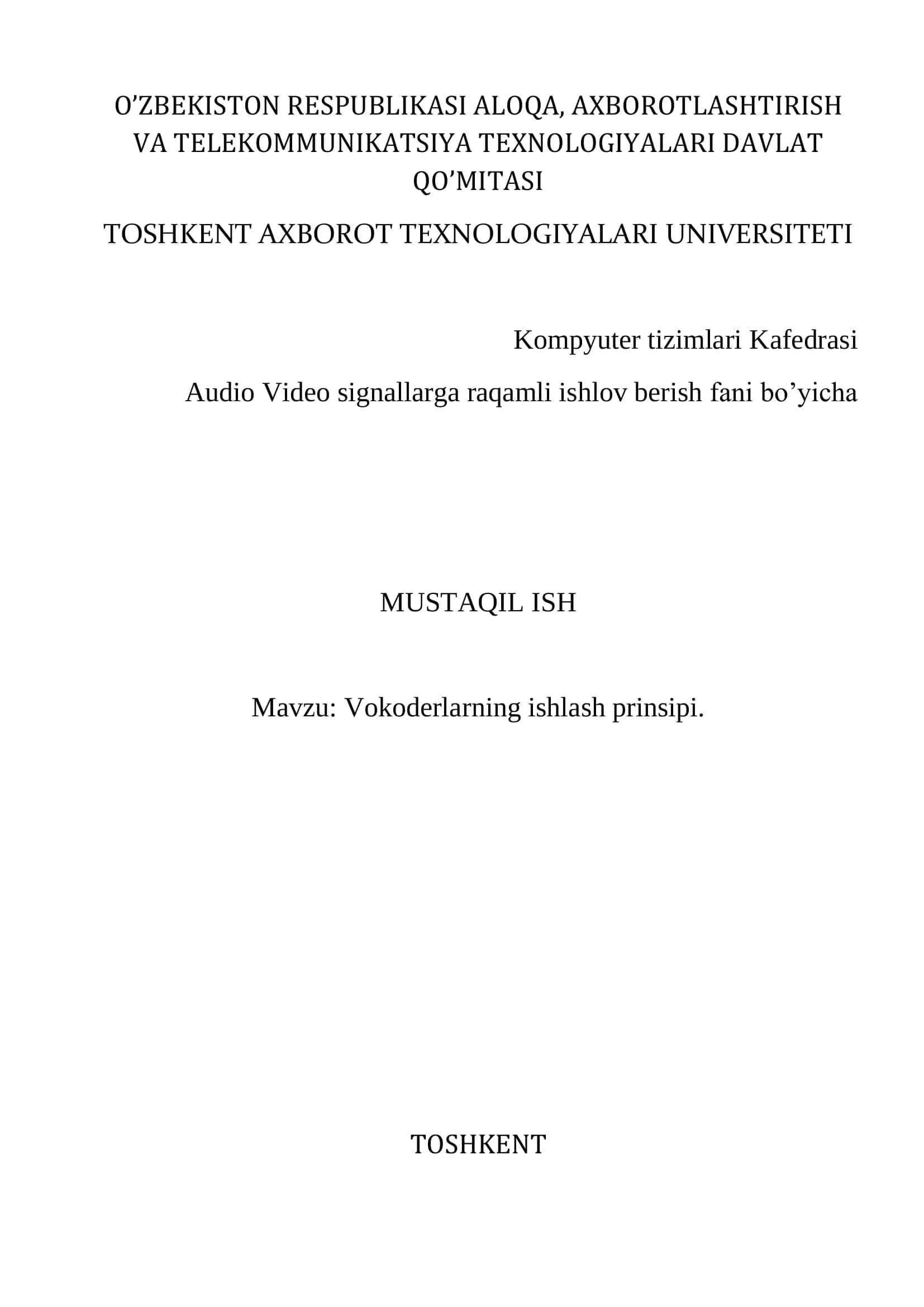 Vokoderlarning ishlash prinsipi 1