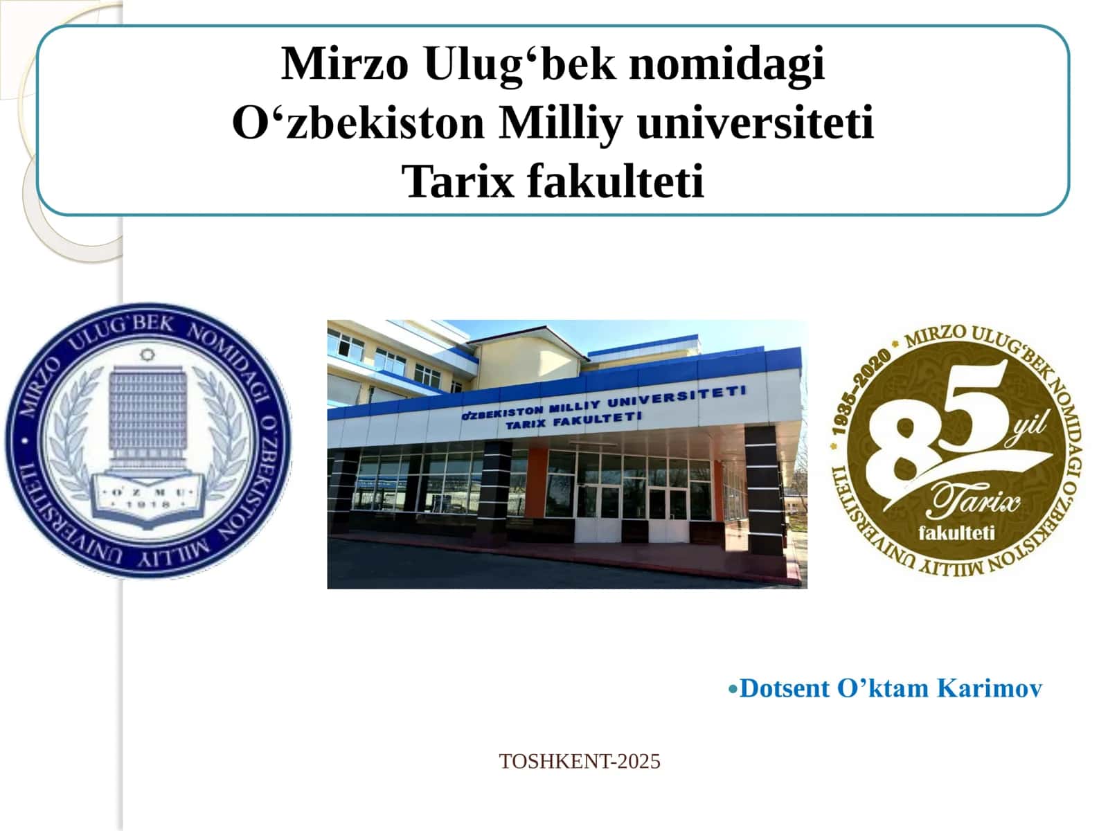 TARIX FAKULTETI 1