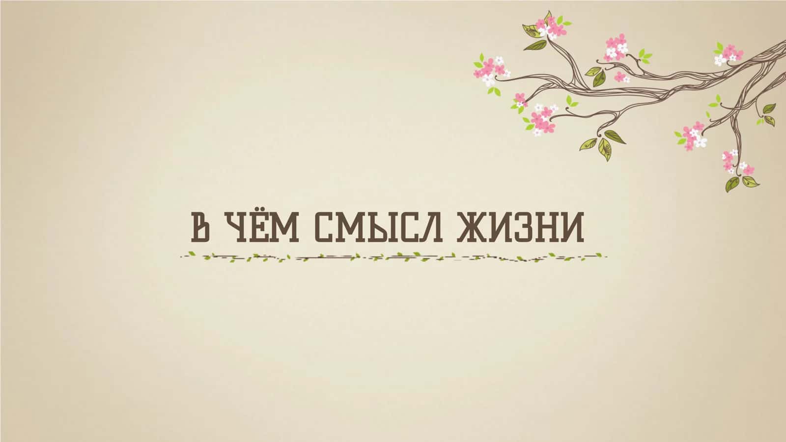 В ЧЁМ СМЫСЛ ЖИЗНИ 1