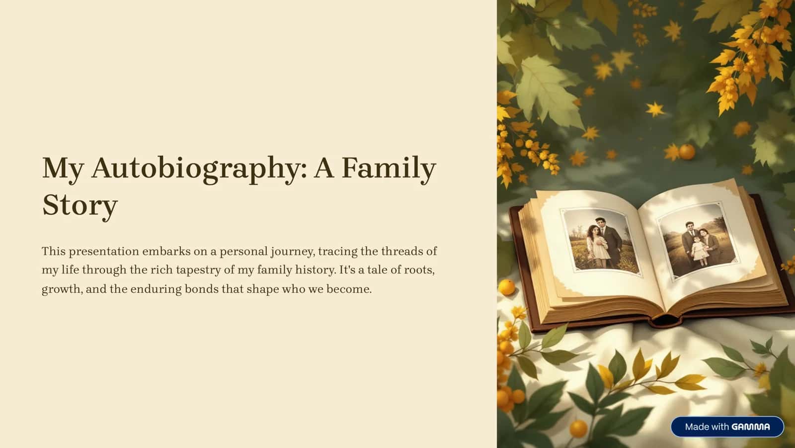 My Autobiography: A Family Story 1