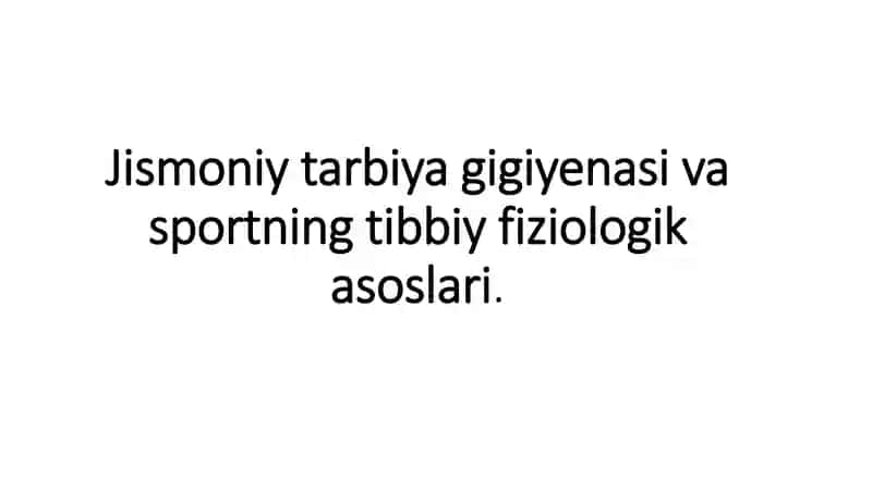 Jismoniy Mashqlar Fiziologiyasi