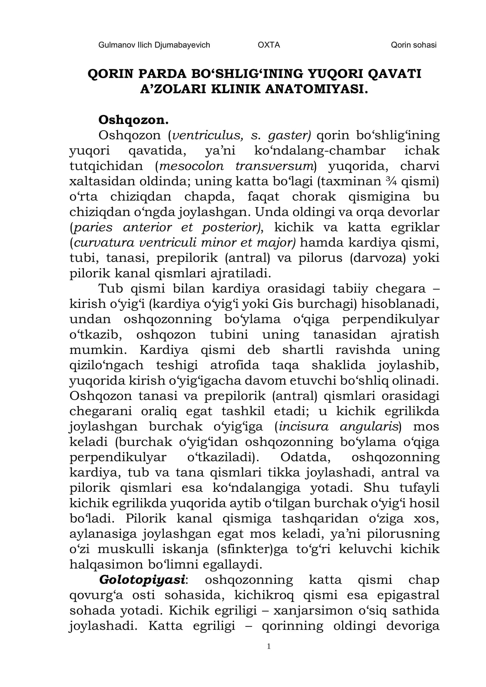 Qorin yuqori qavat topografiyasi 1
