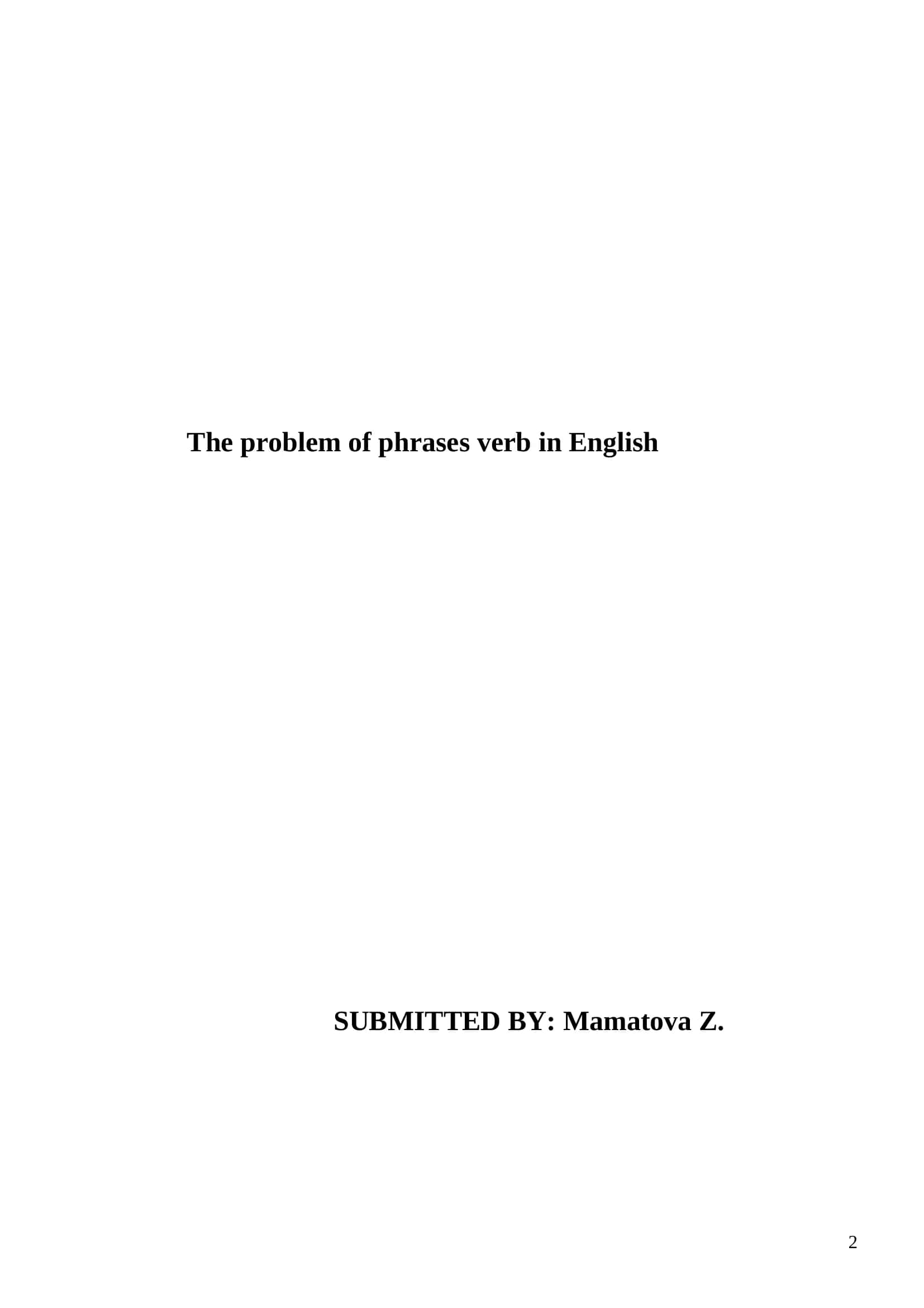 The problem of phrases verb in English 1