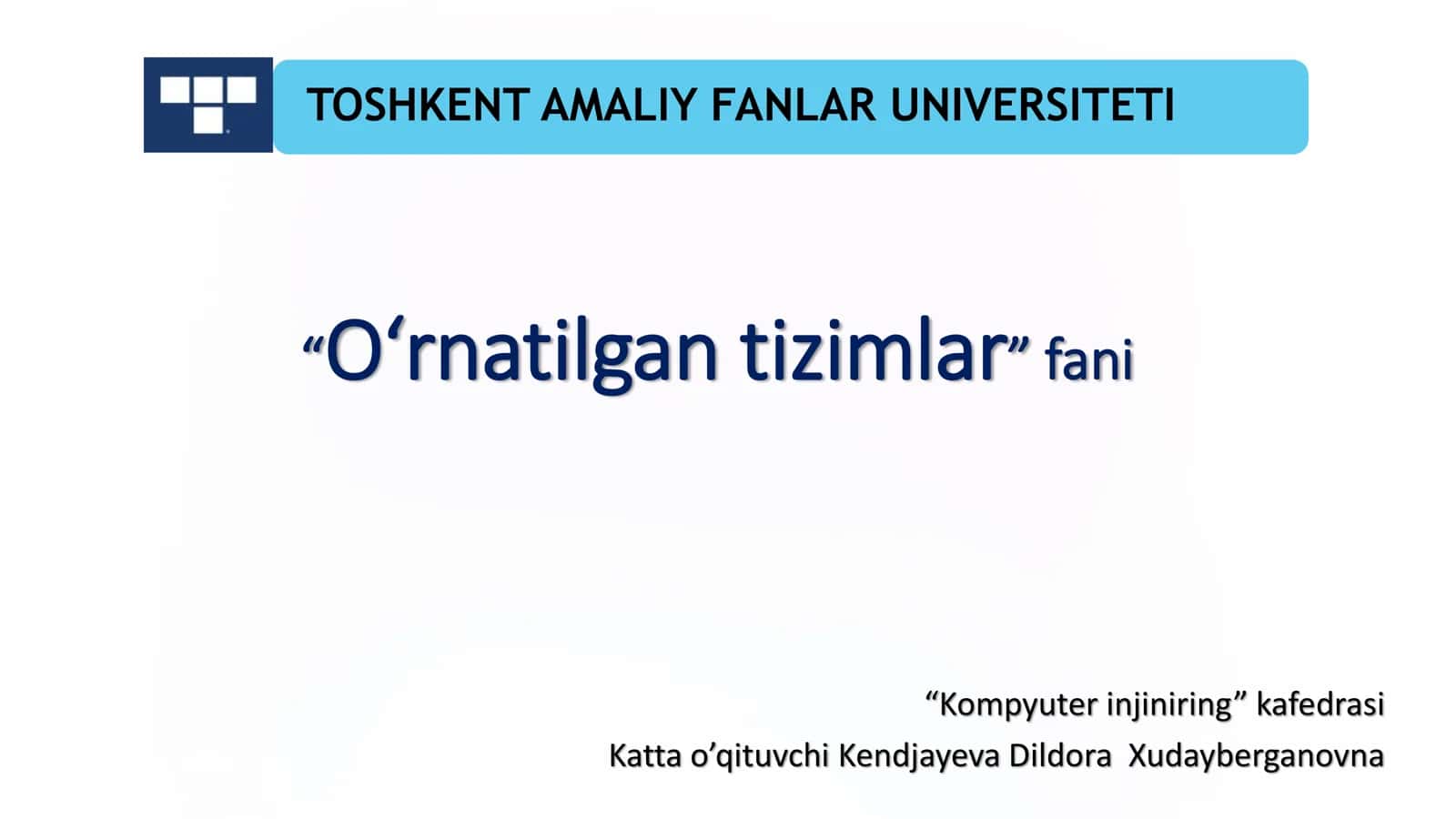 O‘rnatilgan tizimlar 1