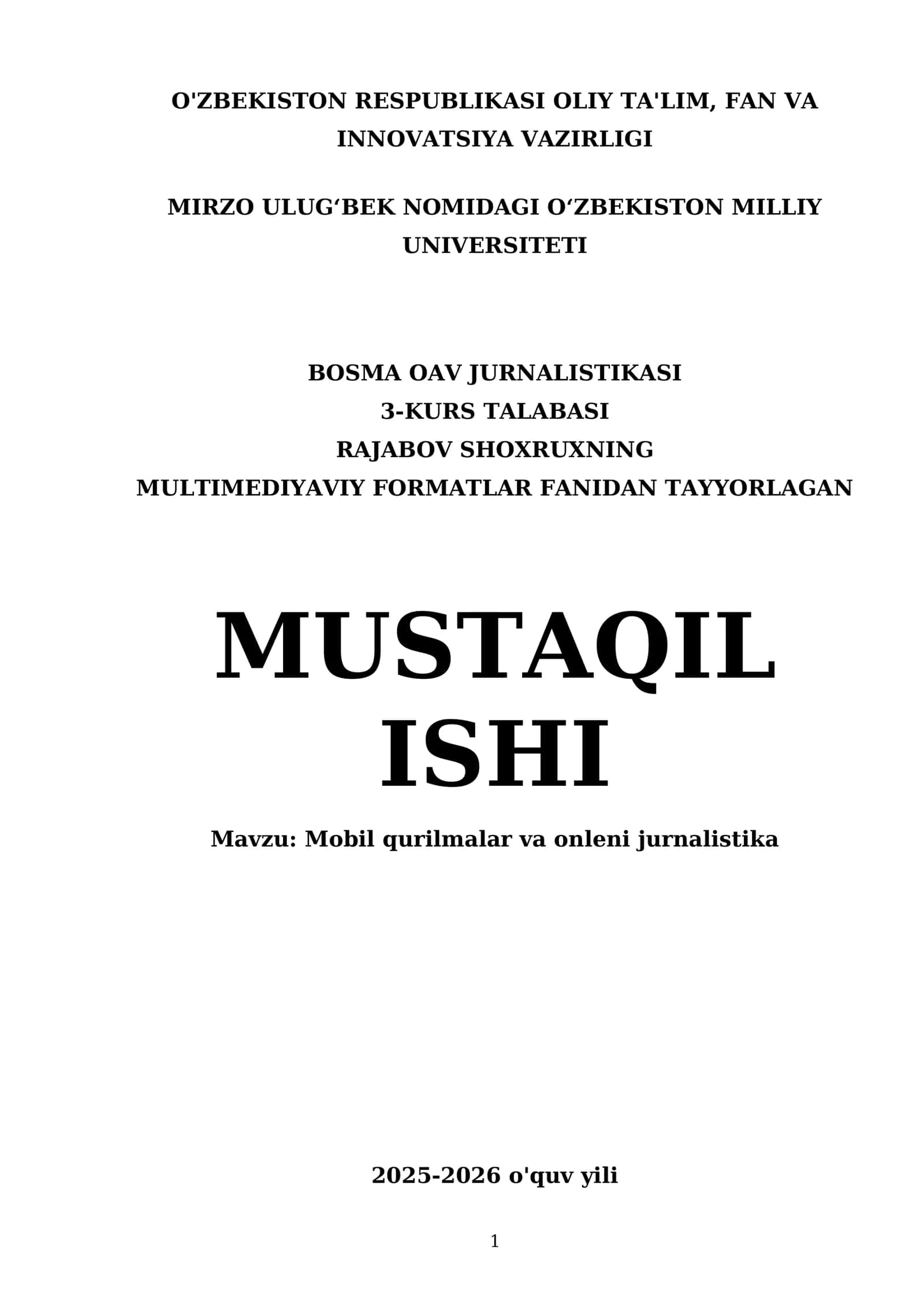 Mobil qurilmalar va onleni jurnalistika 1