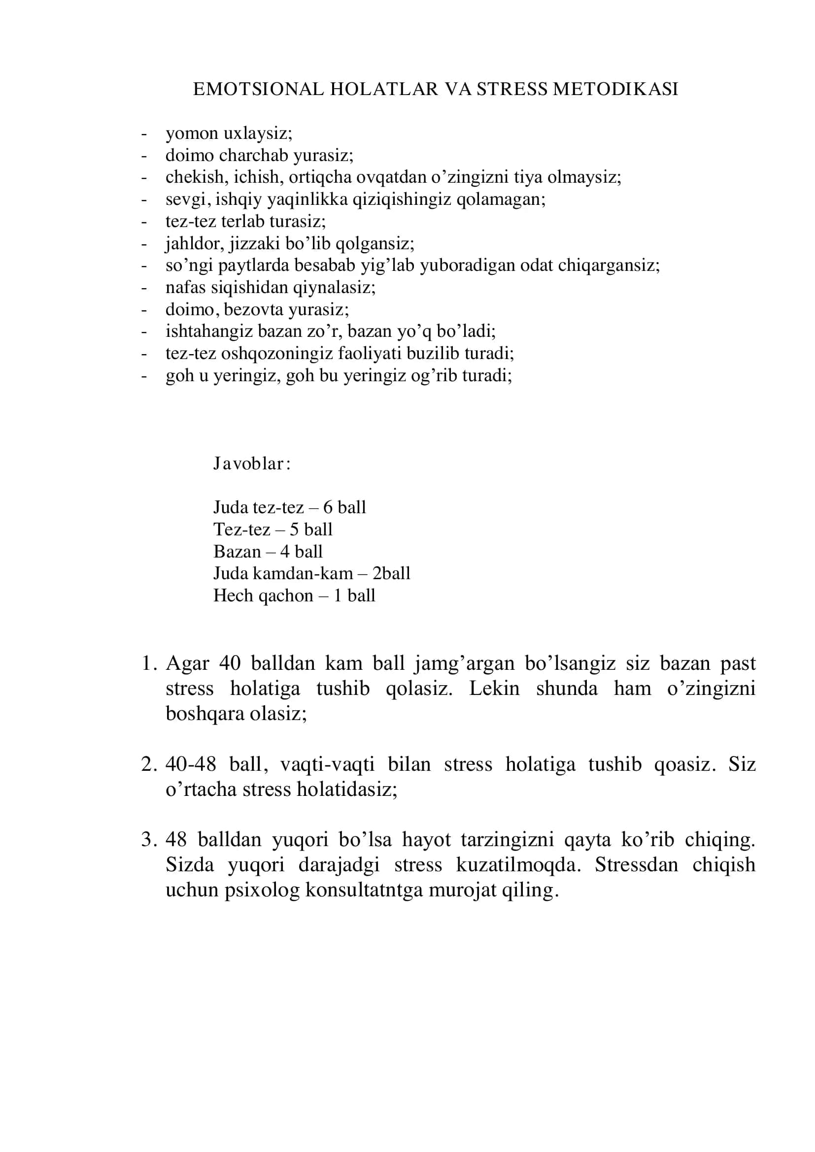 EMOTSIONAL HOLATLAR VA STRESS METODIKASI 1