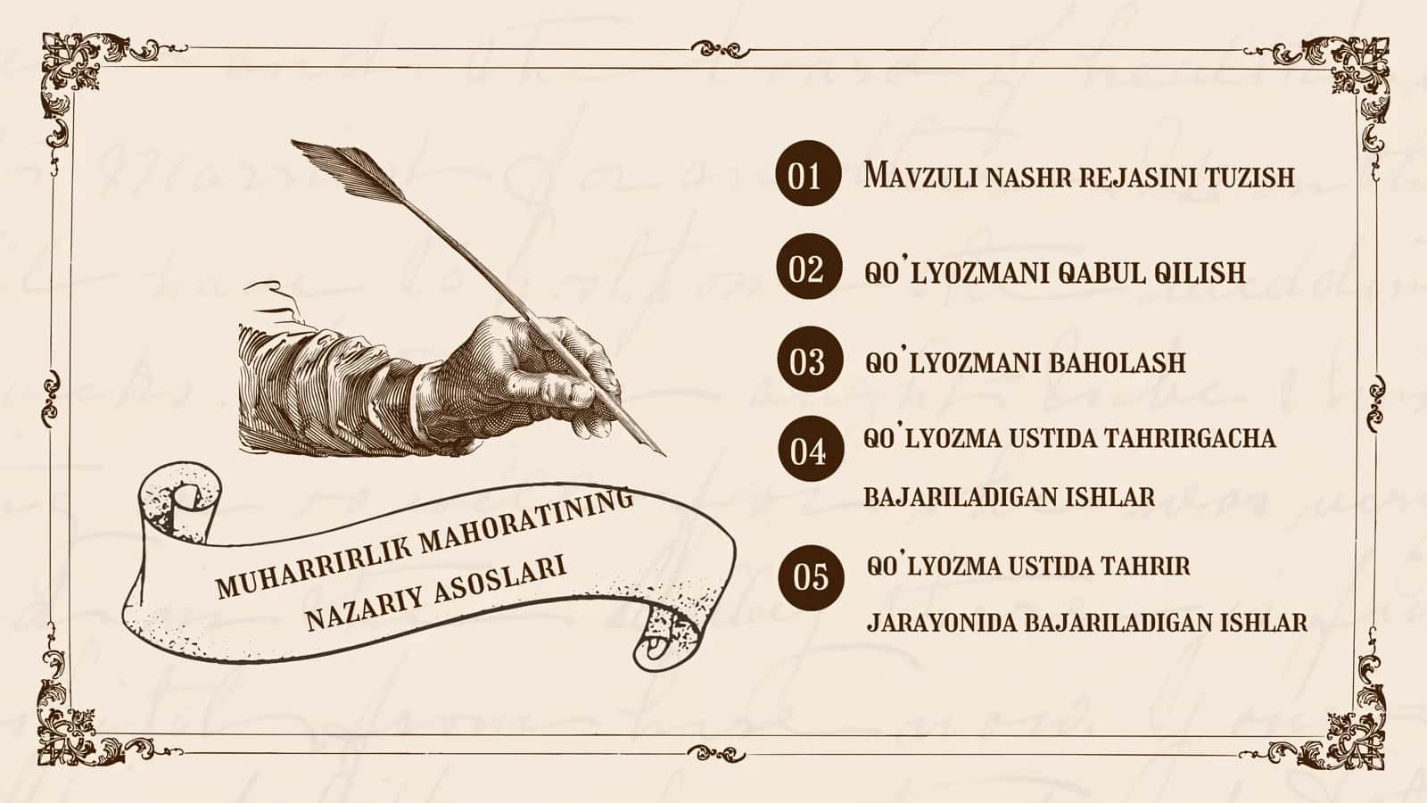 Muharrirlik mahoratining nazariy asoslari 1