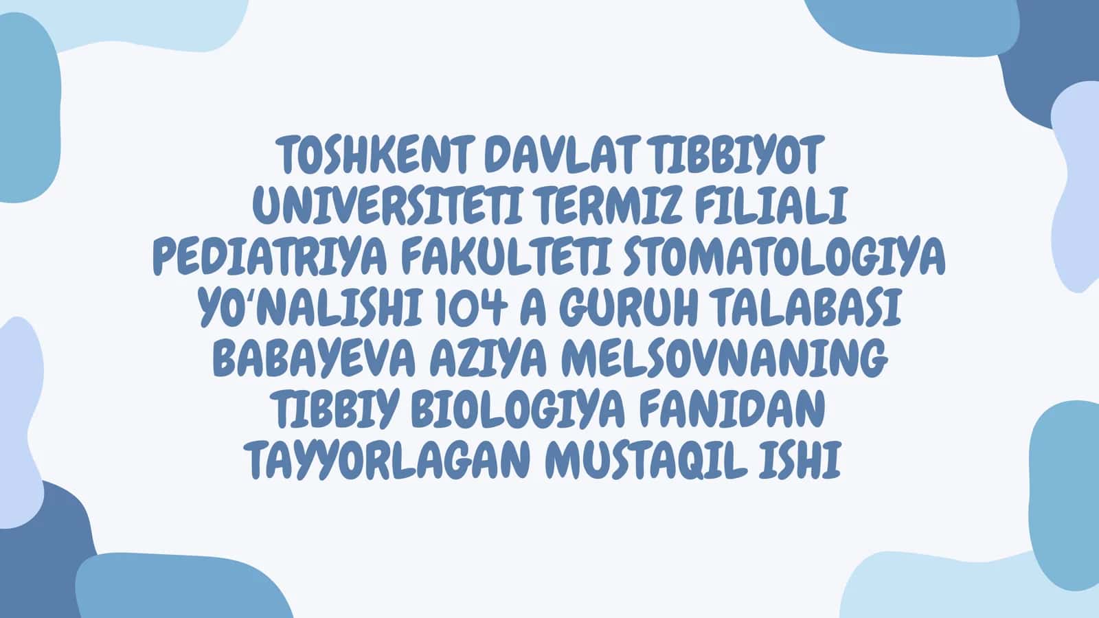 OʻZGARUVCHANLIK: SHAKLLARI, BIOLOGIK VA TIBBIY AHAMIYATI 1
