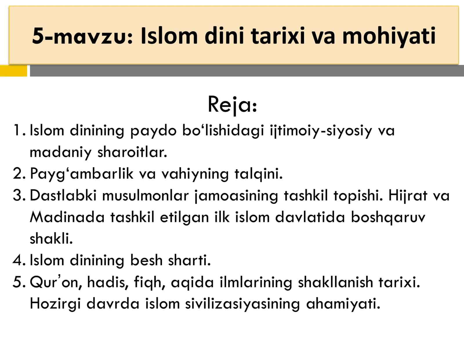 Islom dini tarixi va mohiyati 1