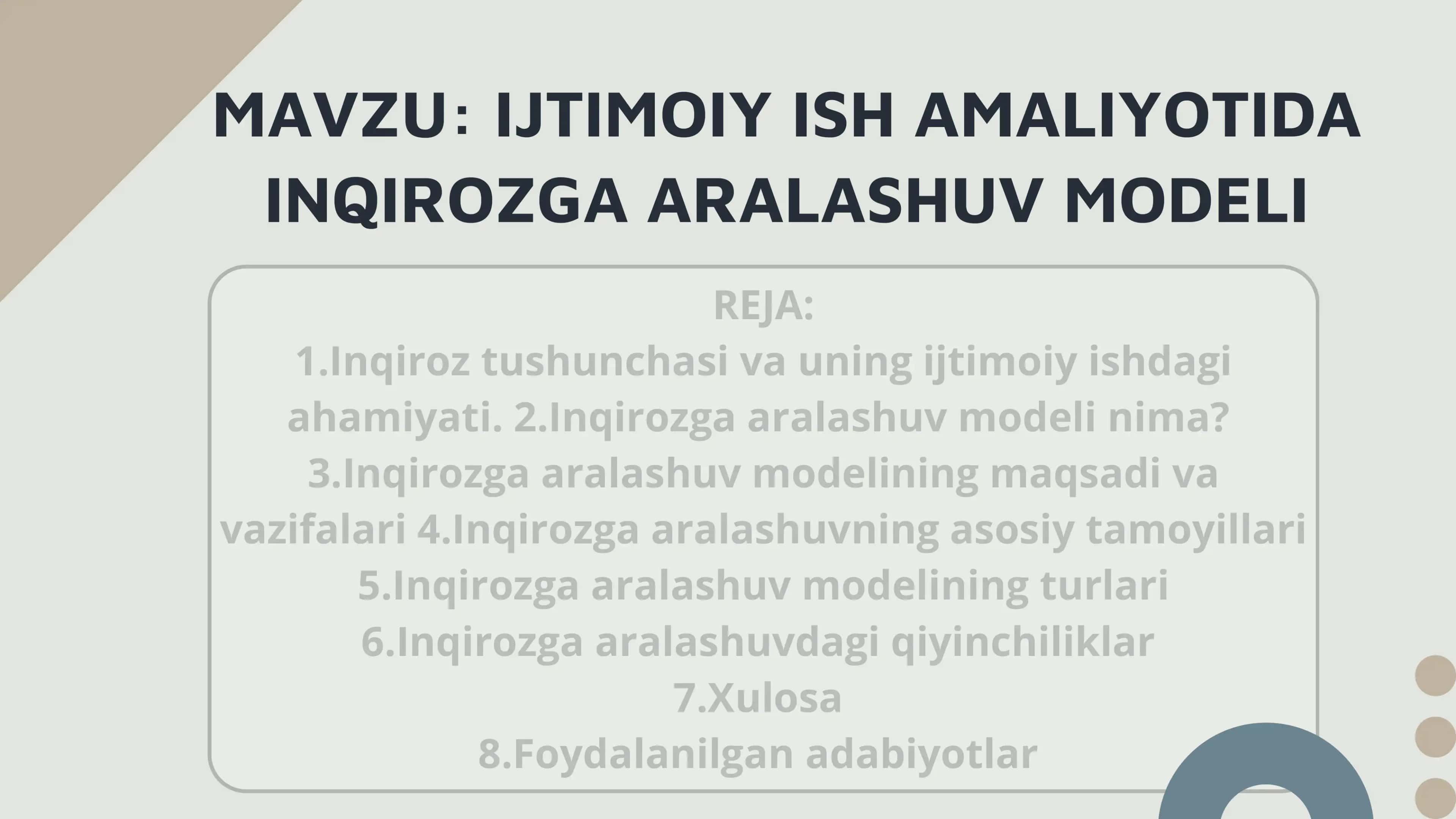 IJTIMOIY ISH AMALIYOTIDA INQIROZGA ARALASHUV MODELI 1