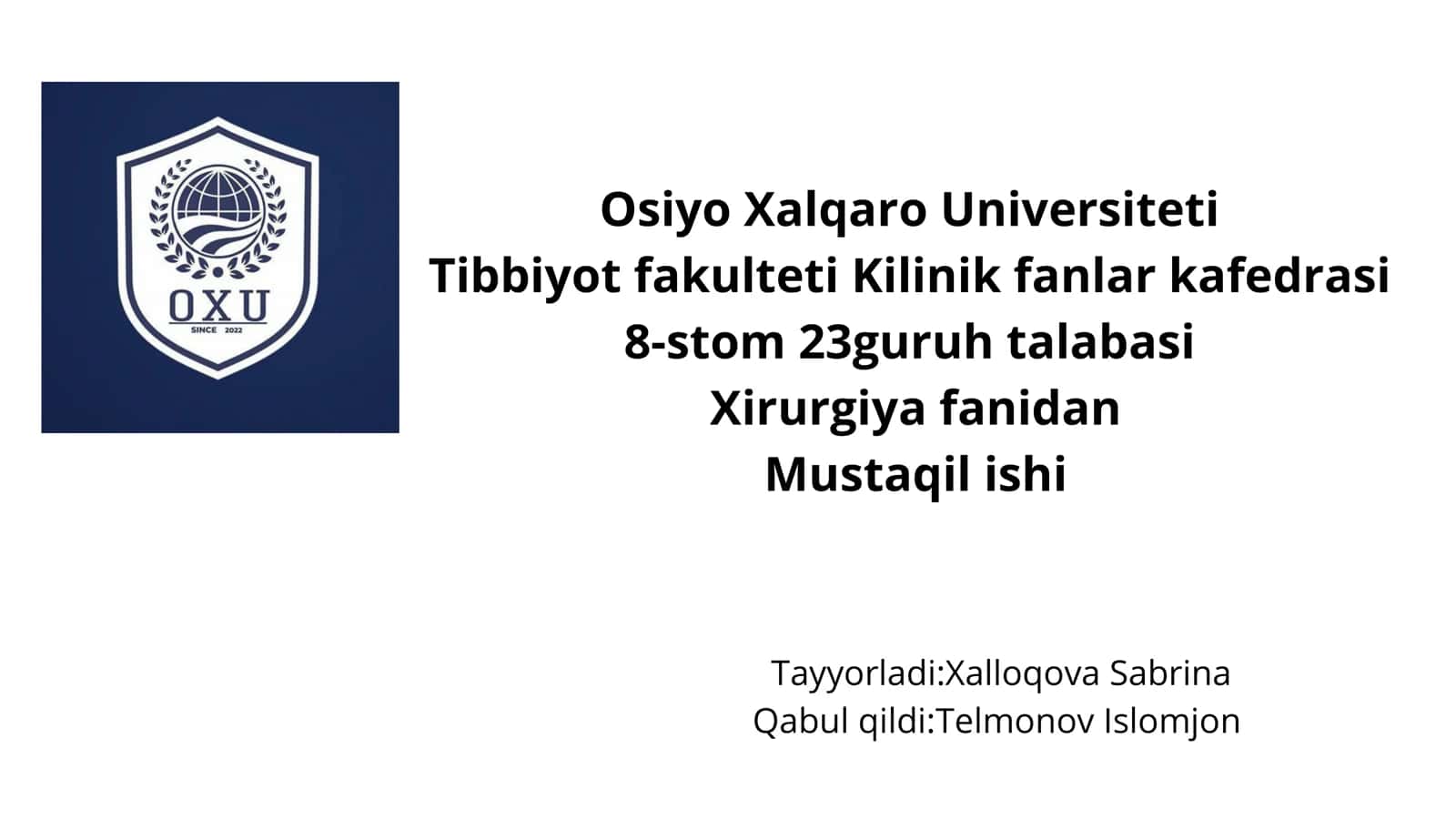 Yuqori jag‘ tishlarini olish texnikasi 1