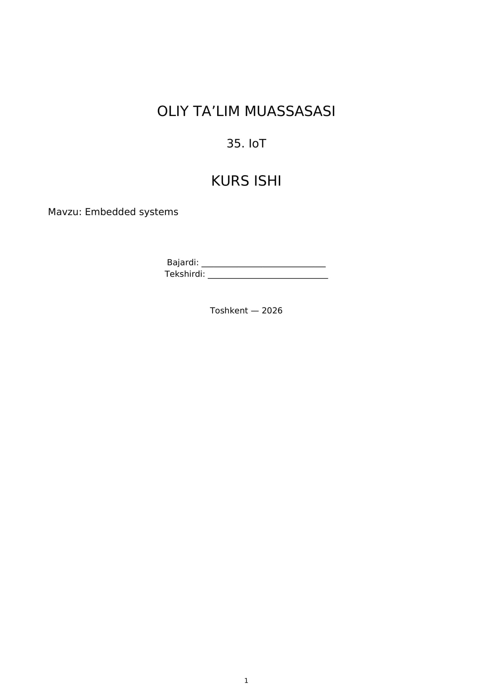 Embedded Systems 1