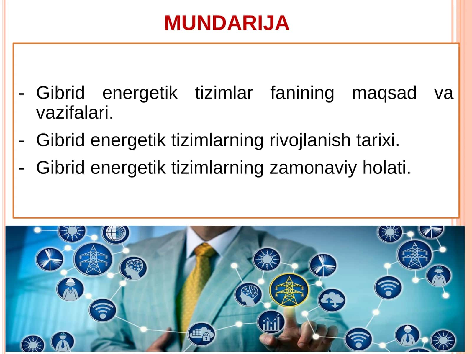 GIBRID ENERGETIK TIZIMLAR FANINING MAQSADI VA VAZIFALARI 1