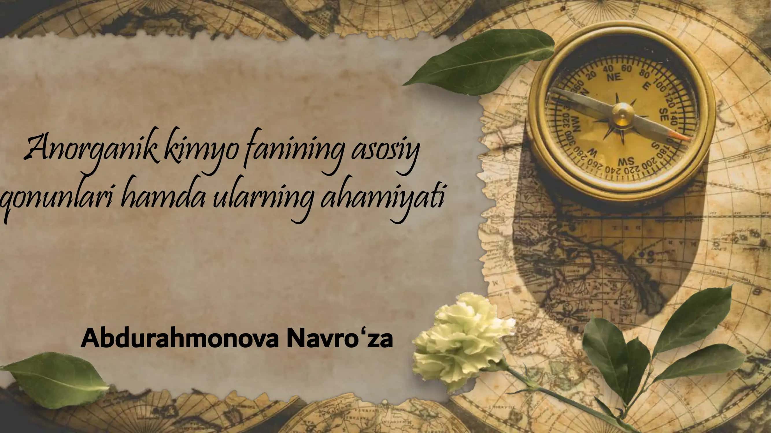 Anorganik Kimyo fanining asosiy qonunlari 1
