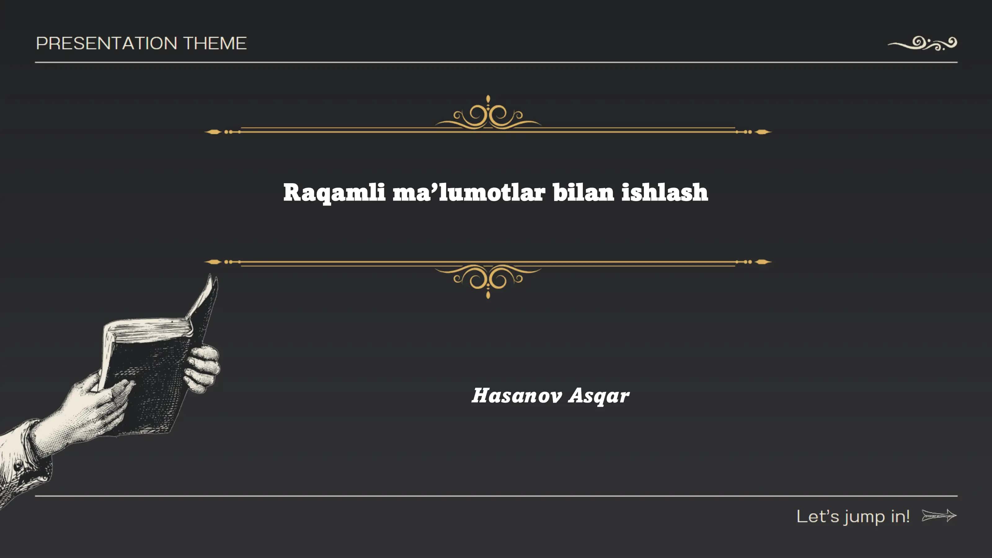 Raqamli Ma'lumotlar bilan Ishlash 1