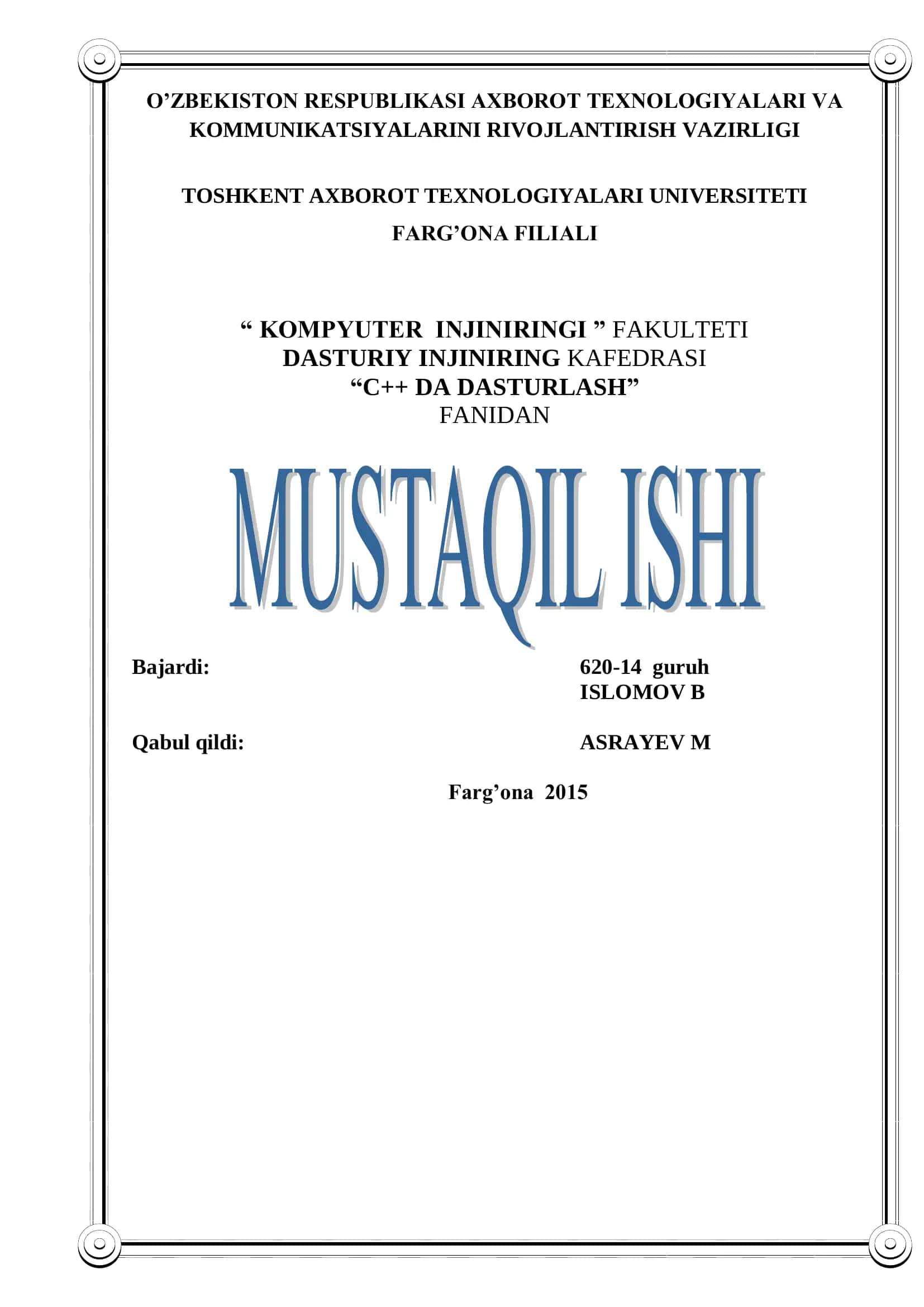 Kompyuterning amaliy dasturiy ta’minoti 1