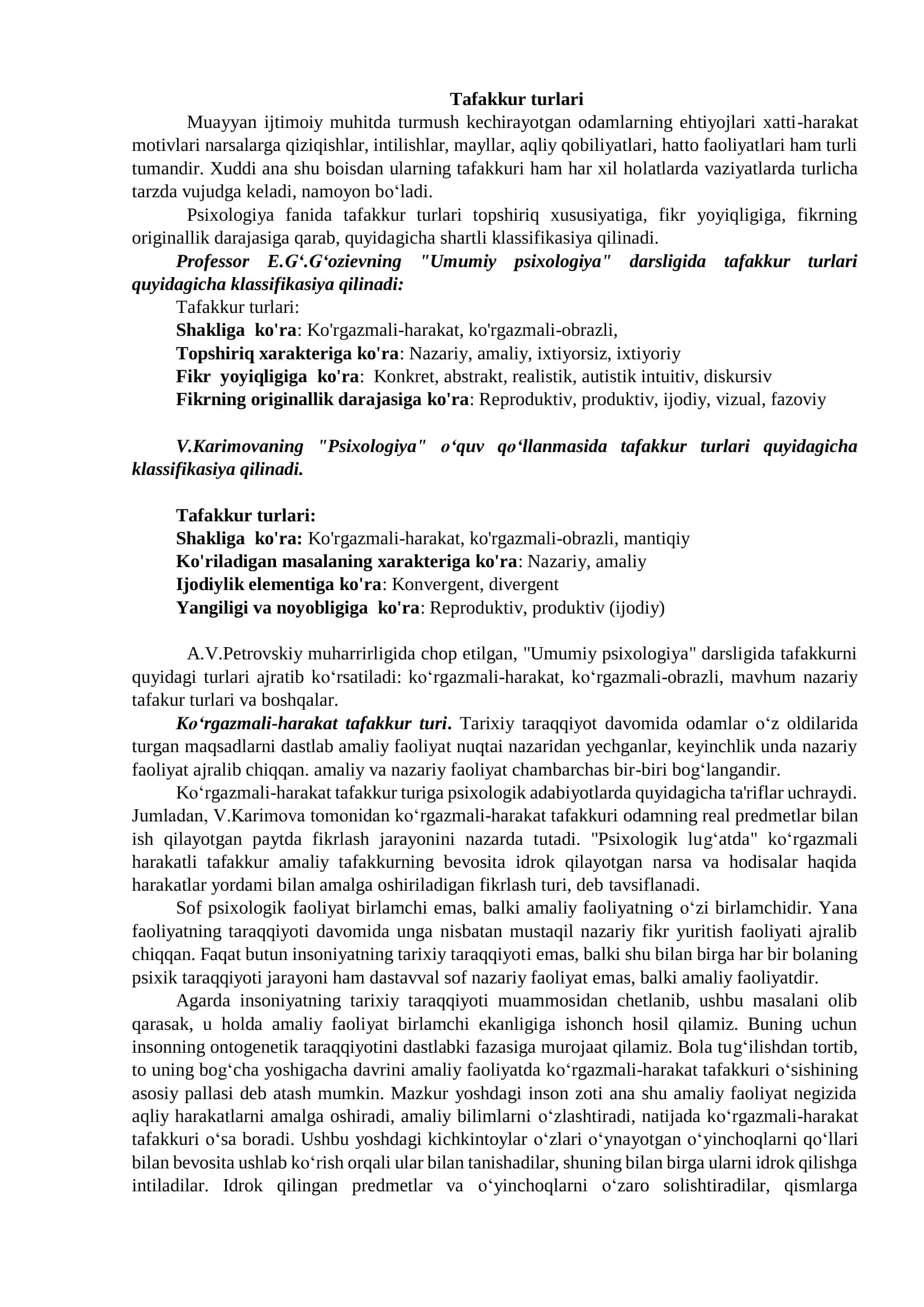Tafakkur turlari 1