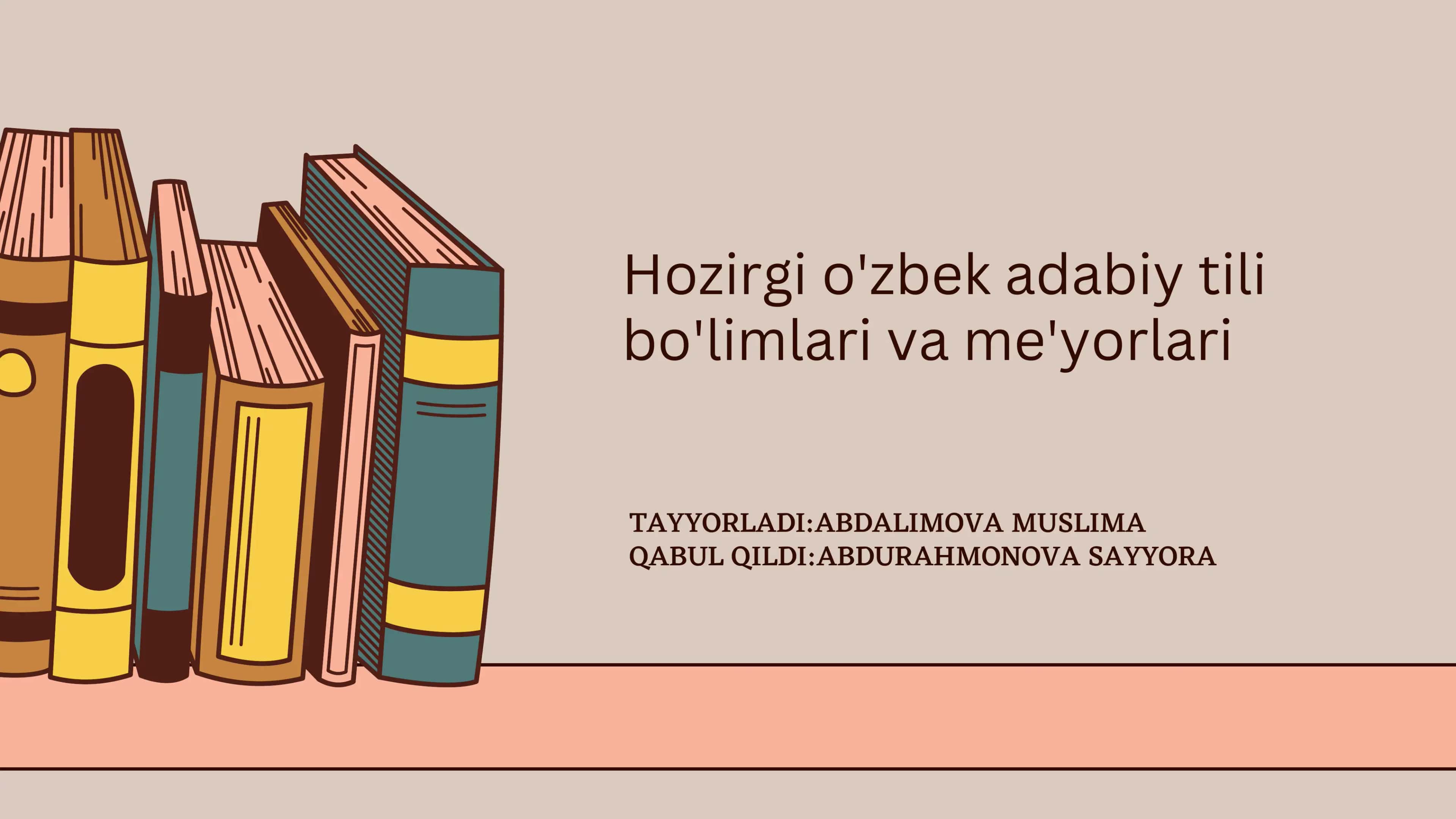 Hozirgi o‘zbek adabiy tili 1