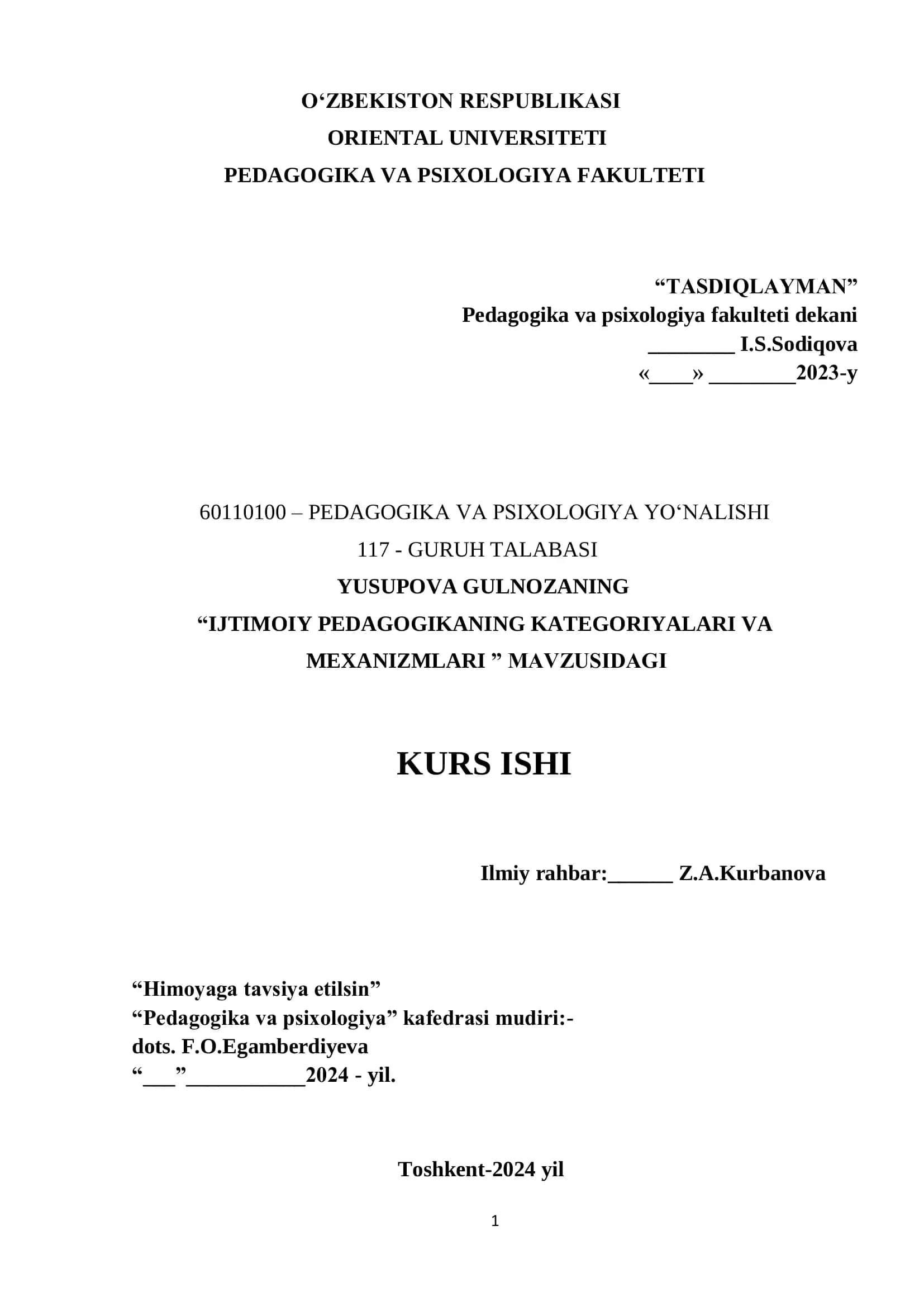 IJTIMOIY PEDAGOGIKANING KATEGORIYALARI VA MEXANIZMLARI 1