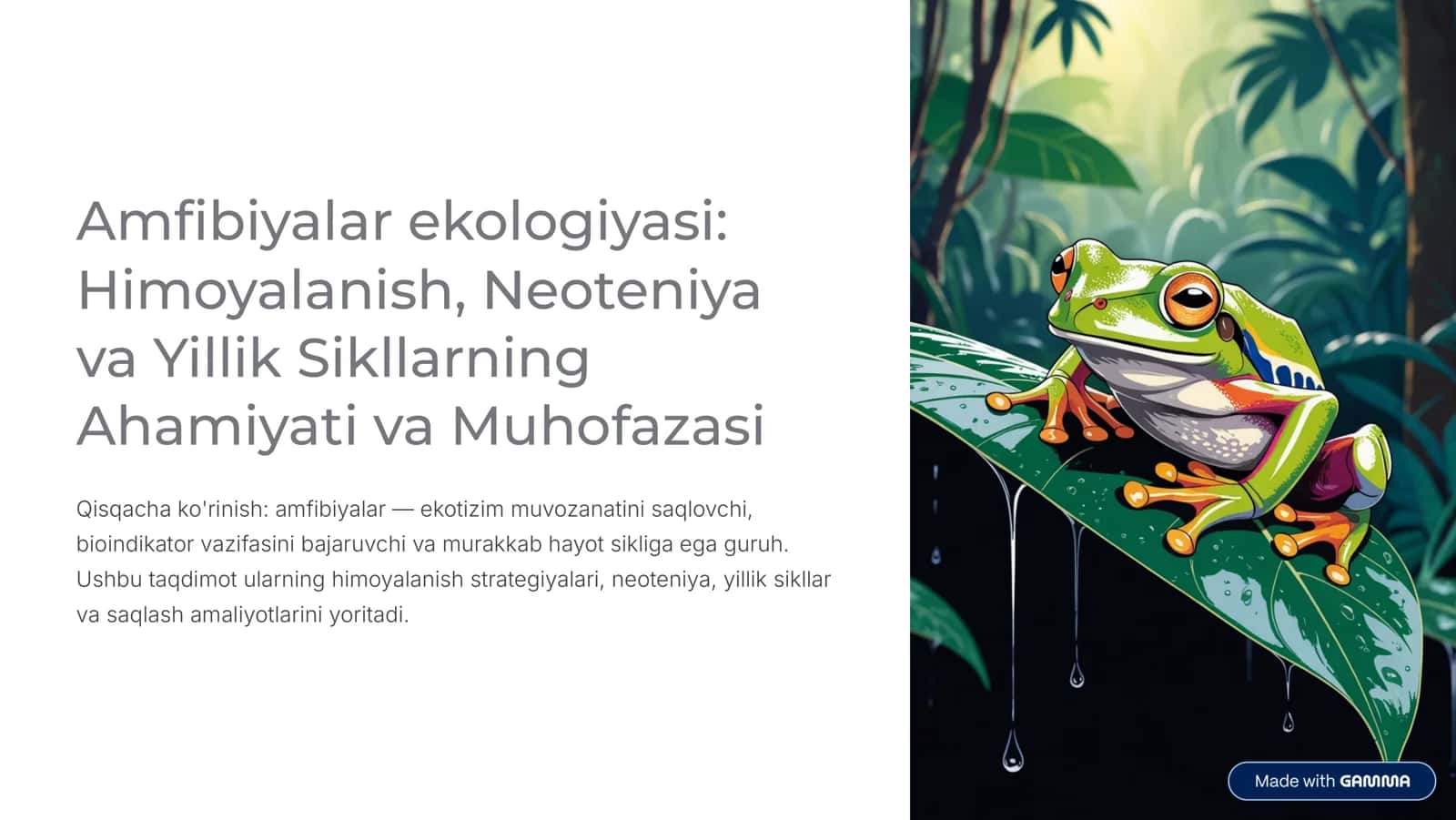 Amfibiyalar ekologiyasi 1