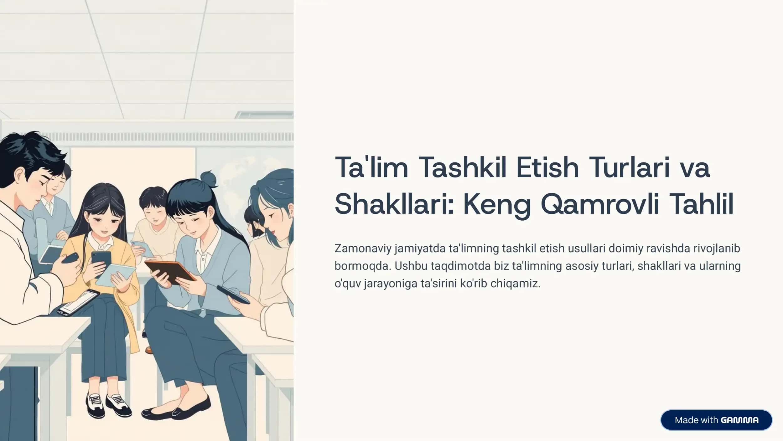 Ta'lim Tashkil Etish Turlari va Shakllari 1