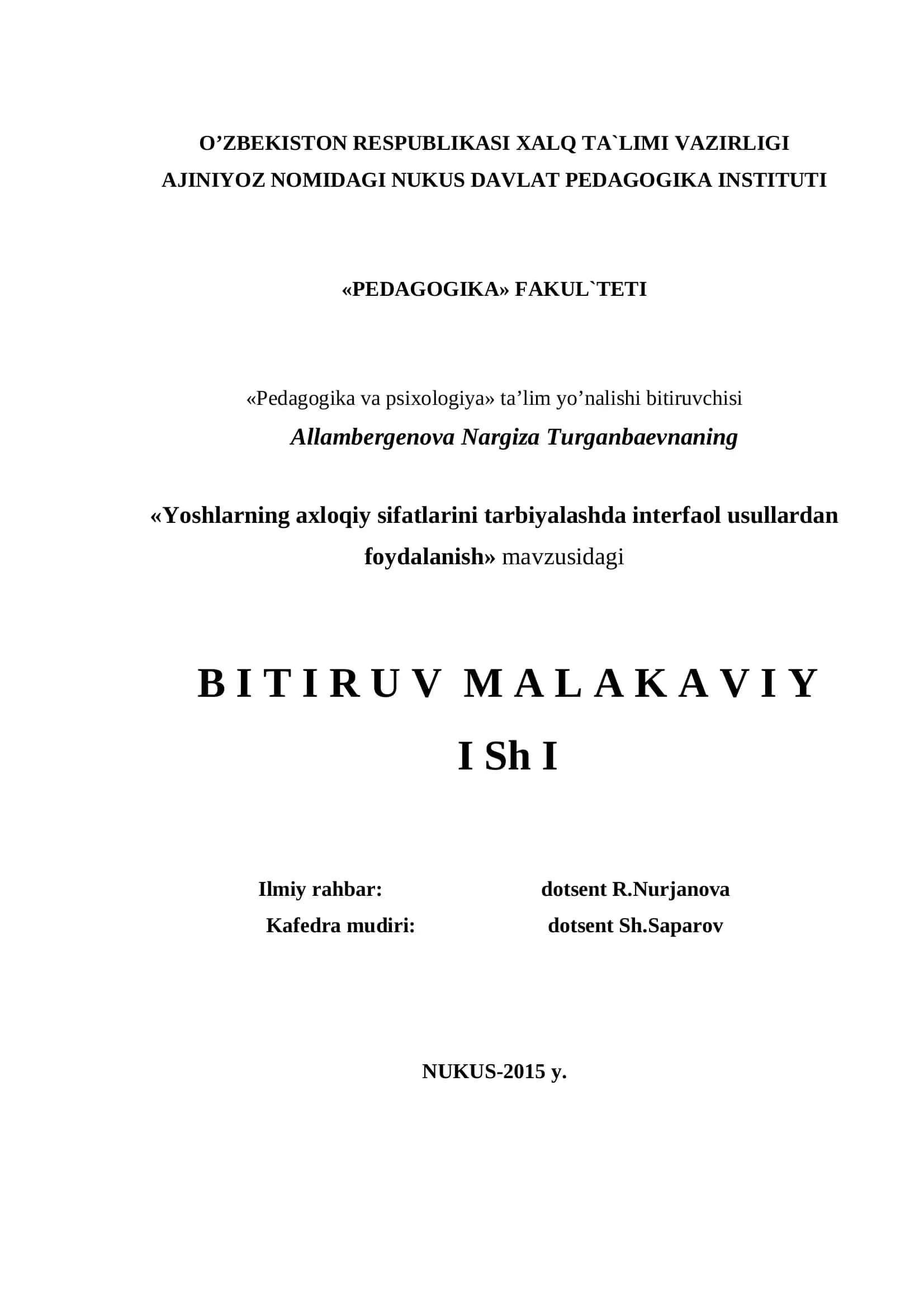 Yoshlarning axloqiy sifatlarini tarbiyalashda interfaol usullardan foydalanish 1