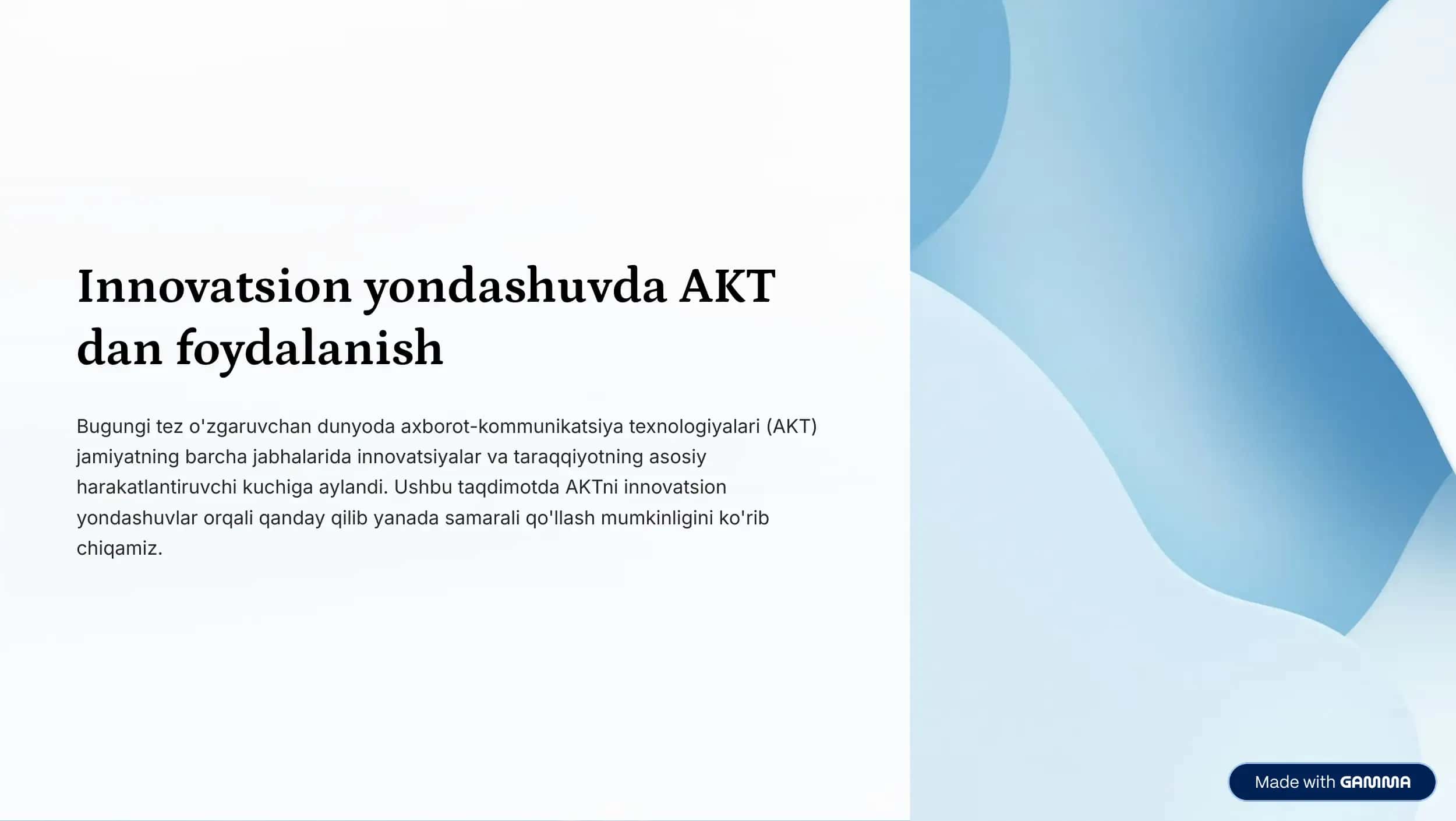 AKT: Innovatsiyalarning asosiy drayveri 1