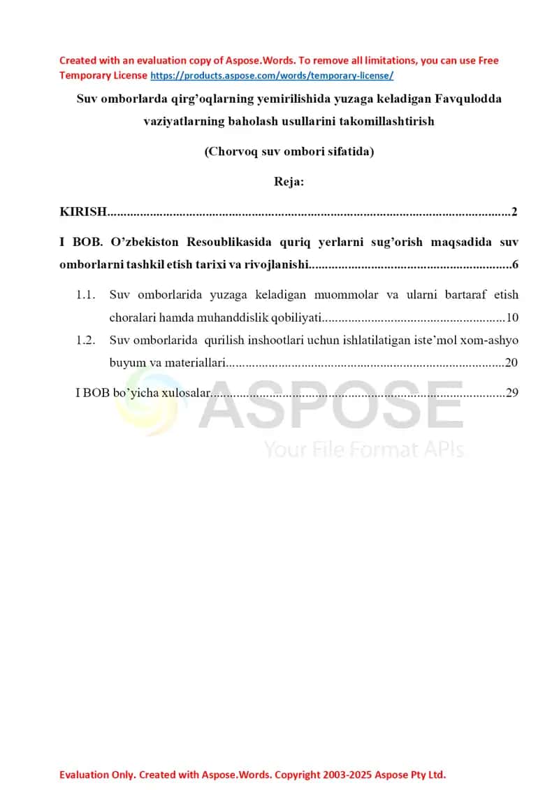 Suv omborlari xavfsizligi 1