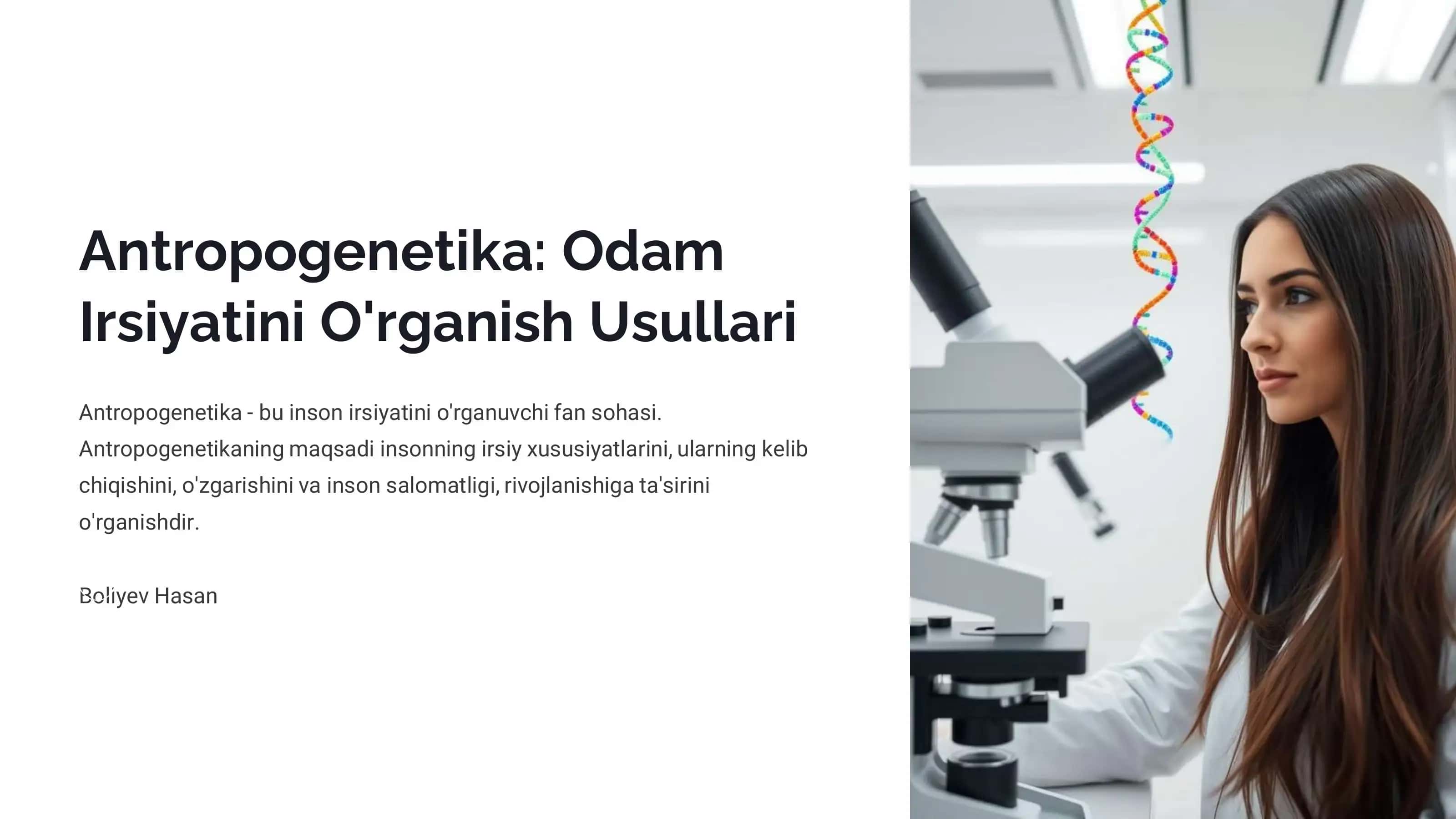 Antropogenetika: Odam Irsiyatini O'rganish Usullari 1