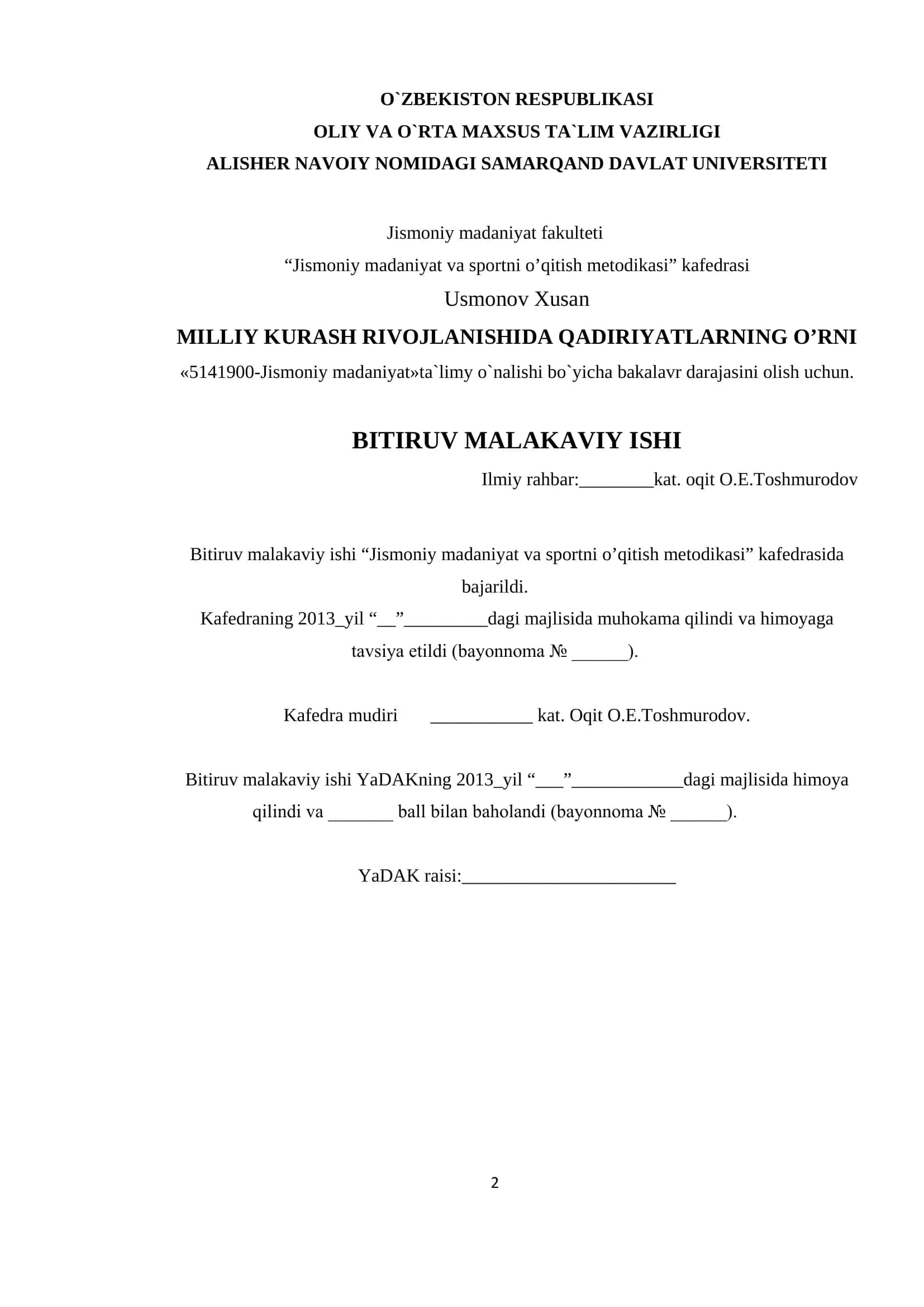 MILLIY KURASH RIVOJLANISHIDA QADIRIYATLARNING O’RNI 1