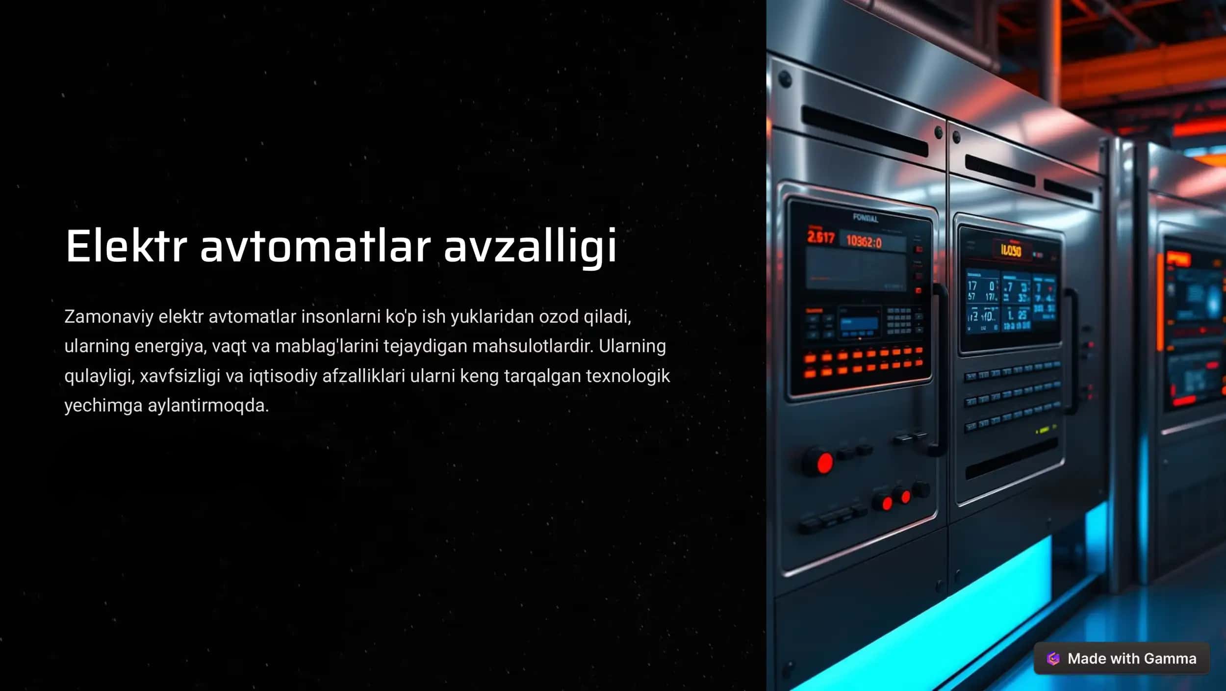 Elektr avtomatlar avzalligi 1