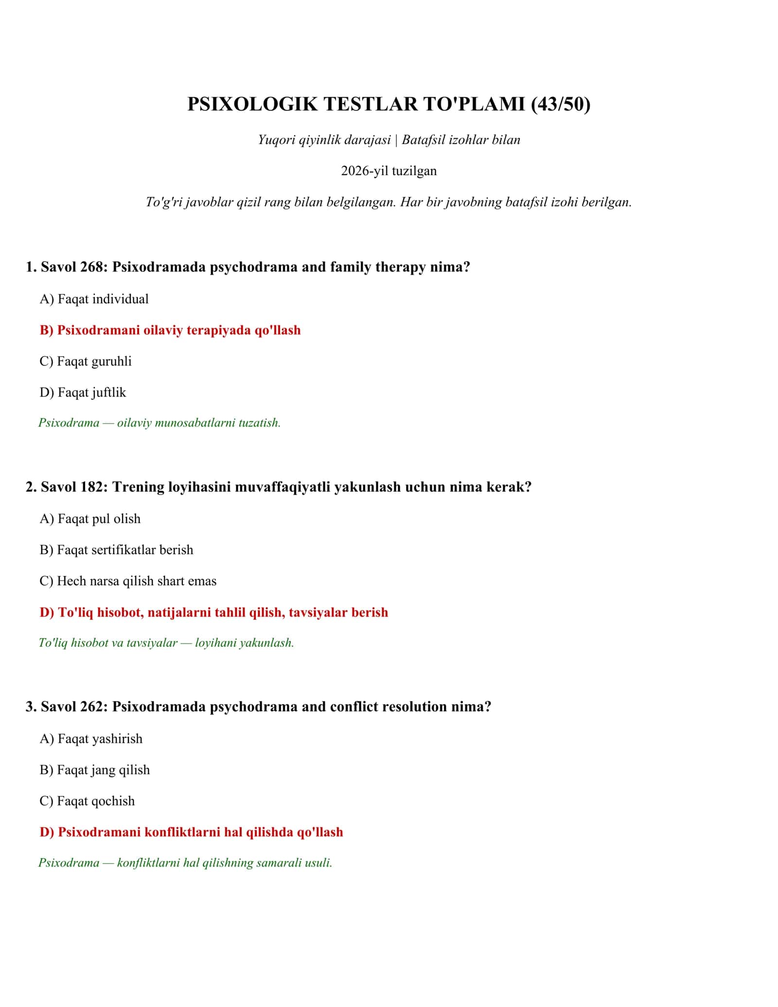 PSIXOLOGIK TESTLAR TO'PLAMI (43/50) 1