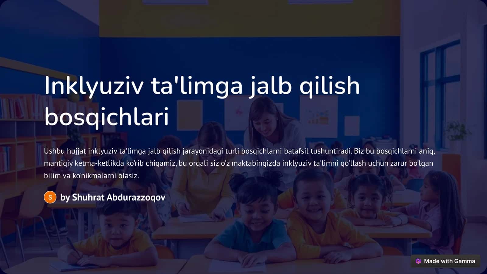 Inklyuziv ta'limga jalb qilish bosqichlari 1